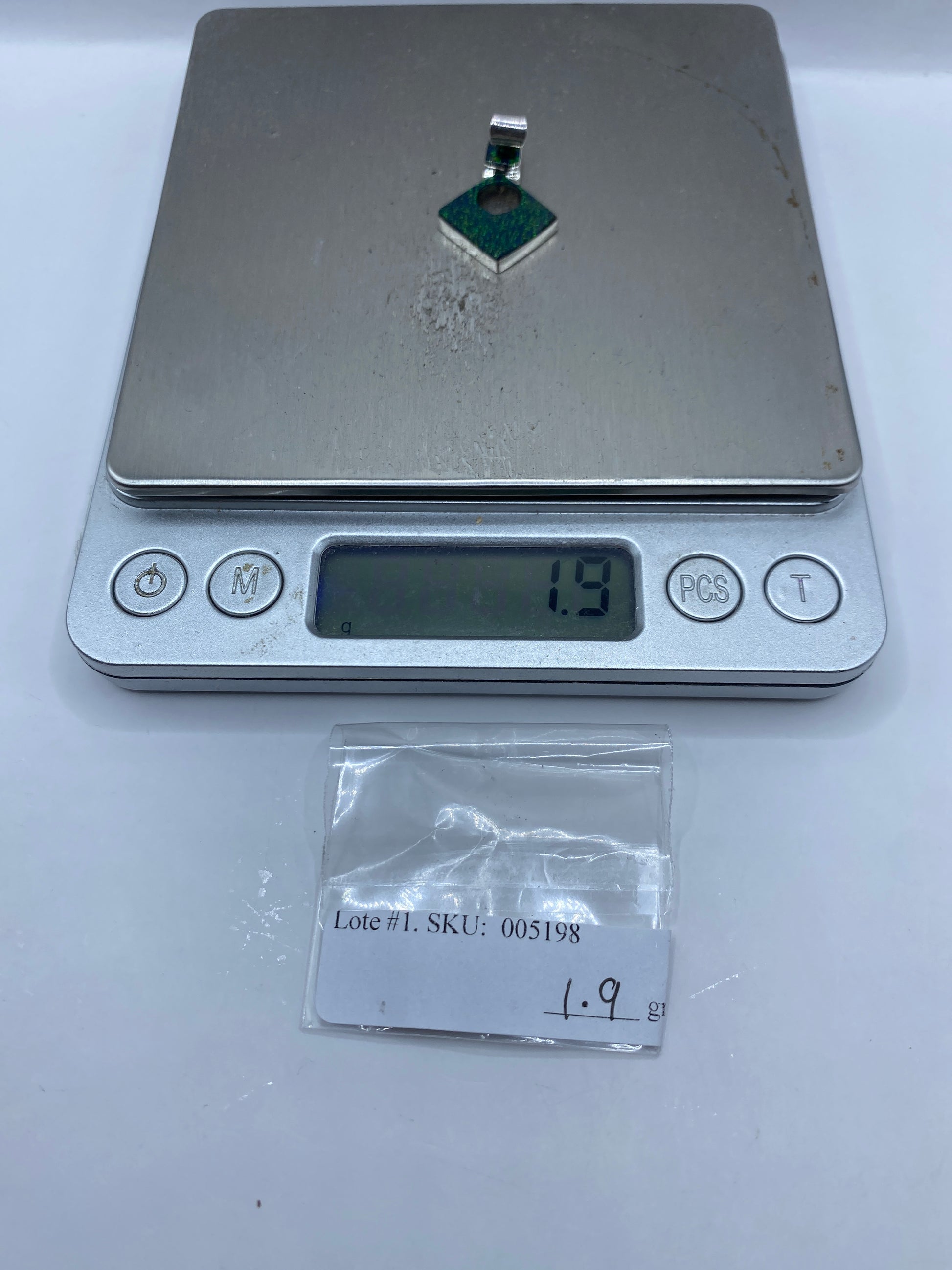 Dije Ópalo de Fuego Verde Plata .950 — Taxco — foto 6