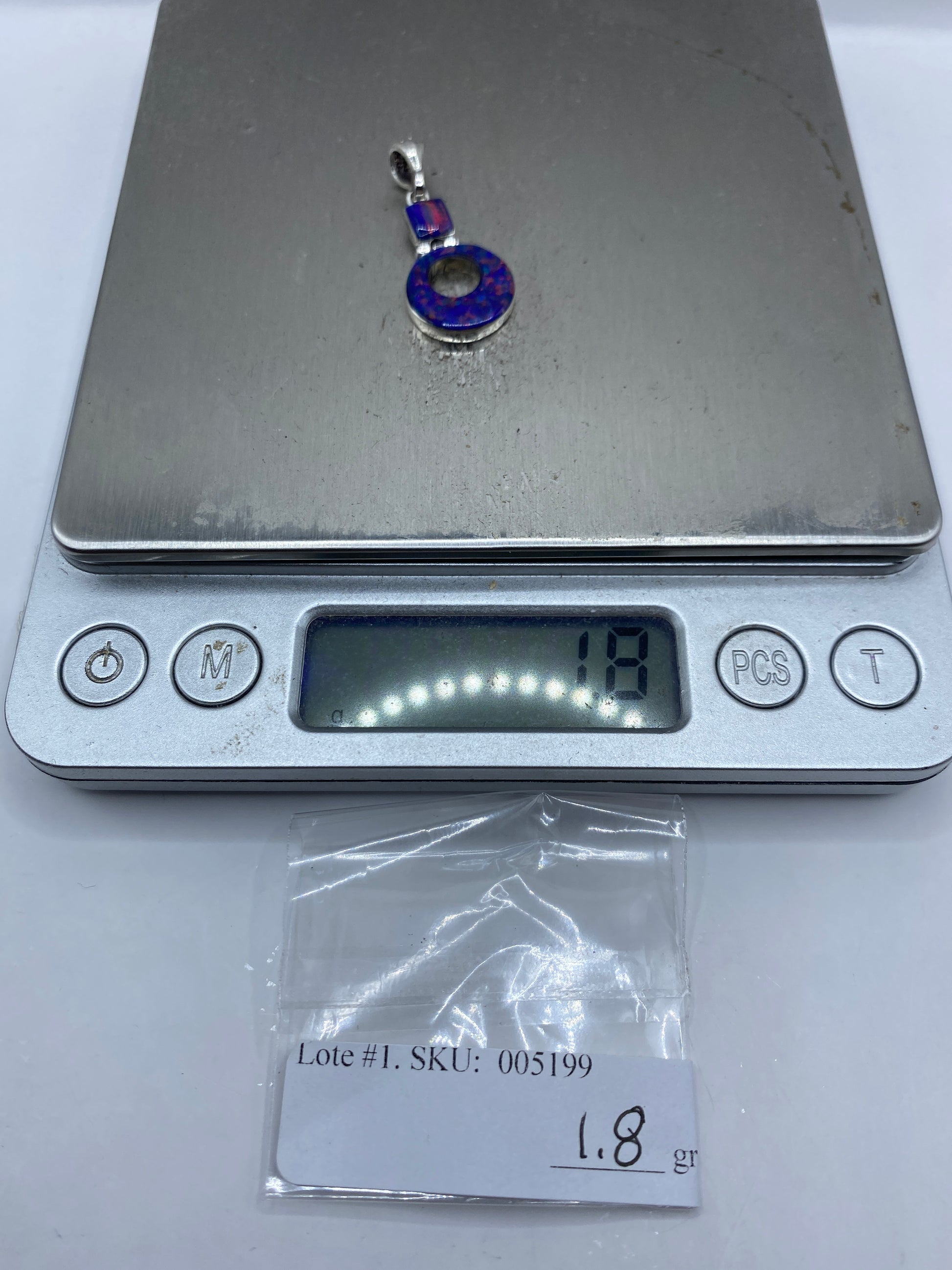 Dije Plata Ópalo de Fuego Azul — Taxco .950 — foto 6
