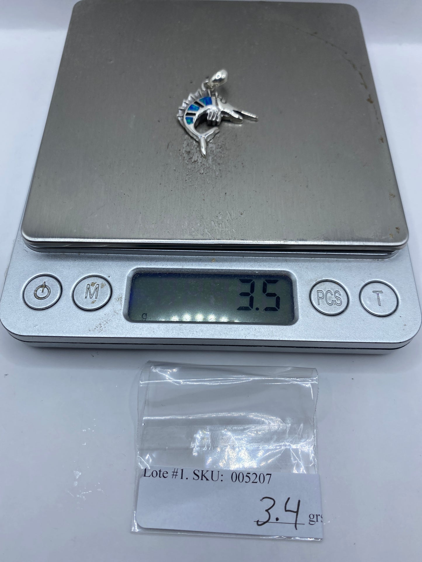 Dije Marlin Plata .950 con Ópalo de Fuego — Taxco — foto 6