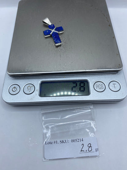 Cruz de Plata Lapislázuli — Dije Religioso Taxco .950 — foto 6