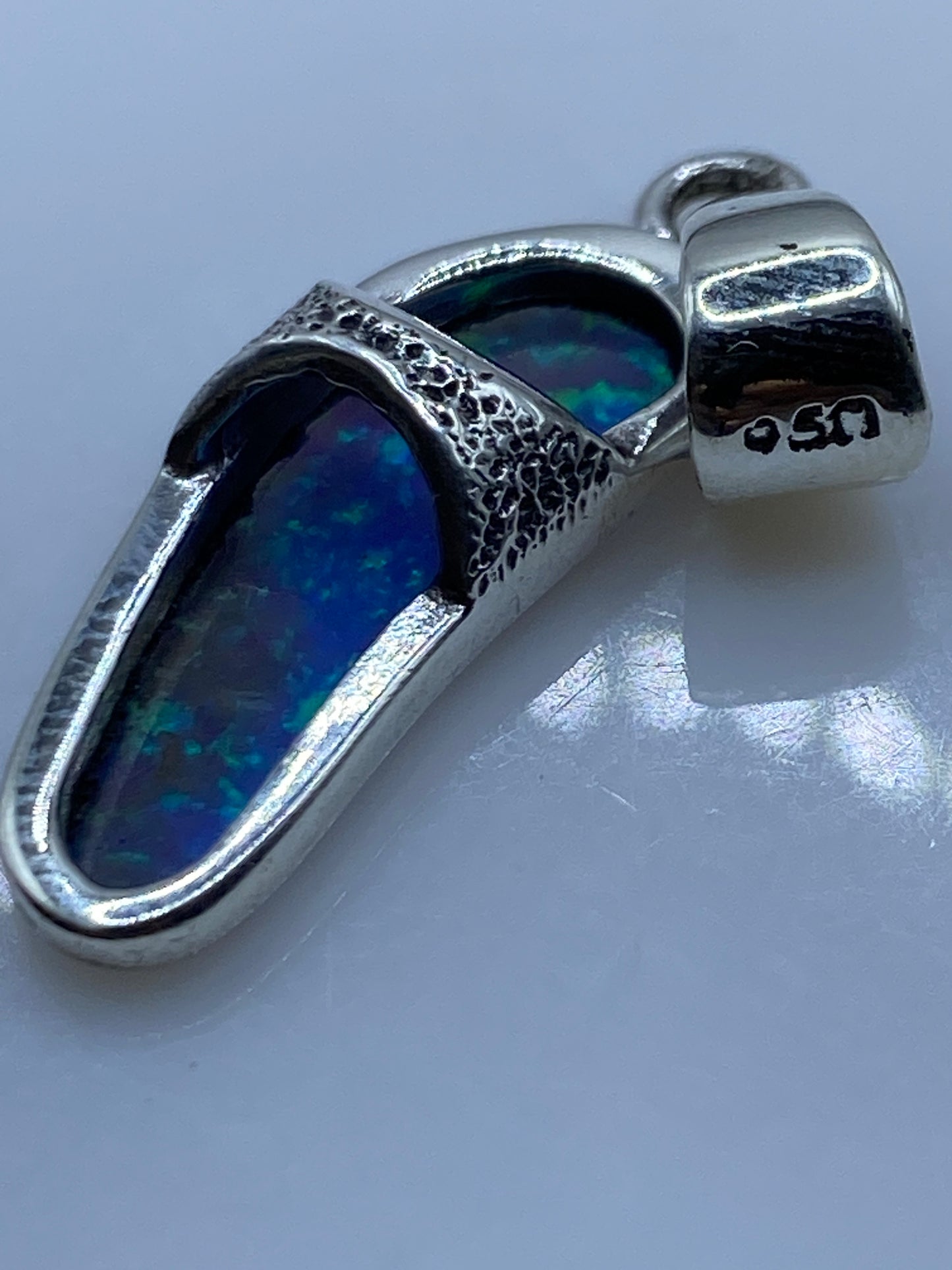 Dije Plata Ópalo de Fuego Azul — Taxco .950 — foto 5