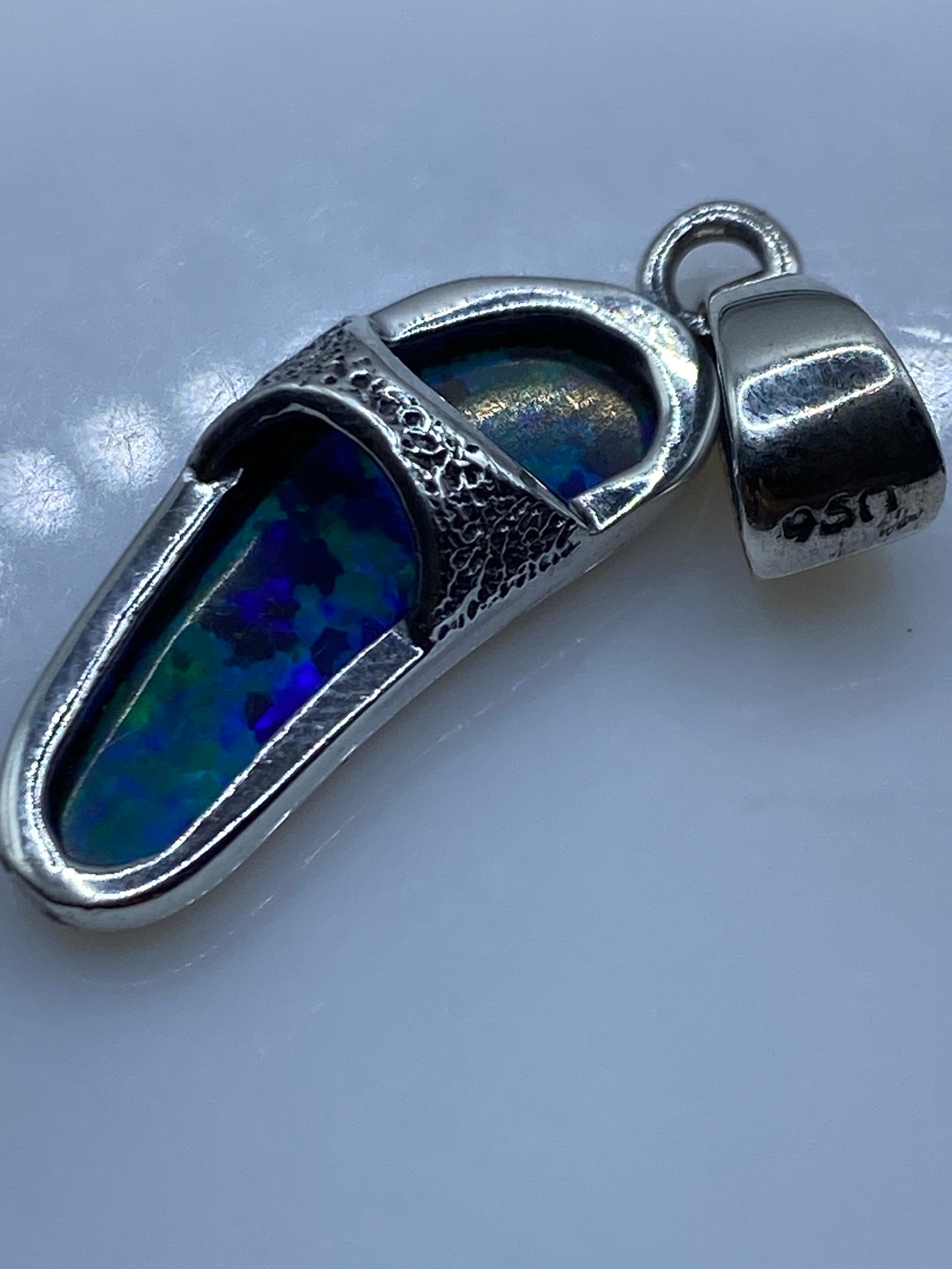 Dije Opalo de Fuego Azul en Plata .950 — Taxco — foto 5