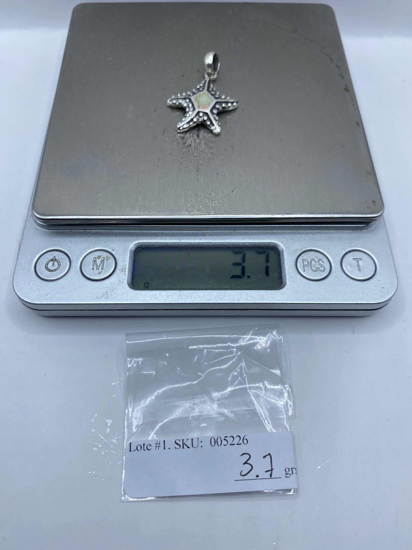 Dije Estrella Marina Plata .950 con Ópalo de Fuego — foto 6