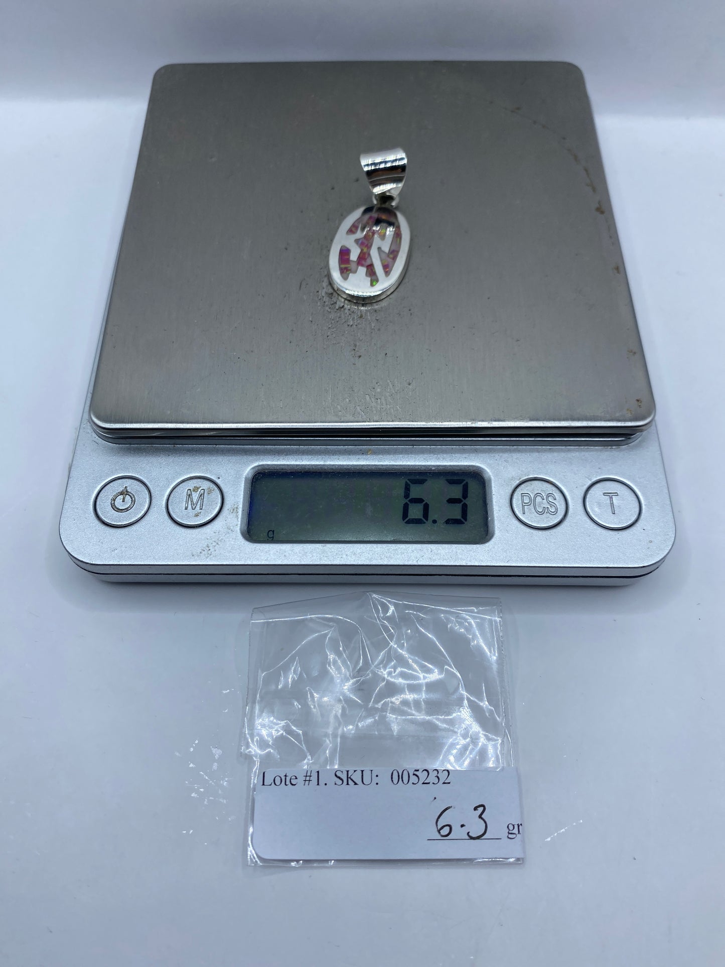 Dije Estrella de Mar Plata con Ópalo Rosa — Taxco .950 — foto 6