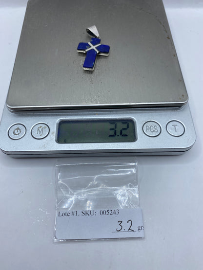 Dije Cruz de Plata .950 con Lapis Lazuli — Taxco — foto 6