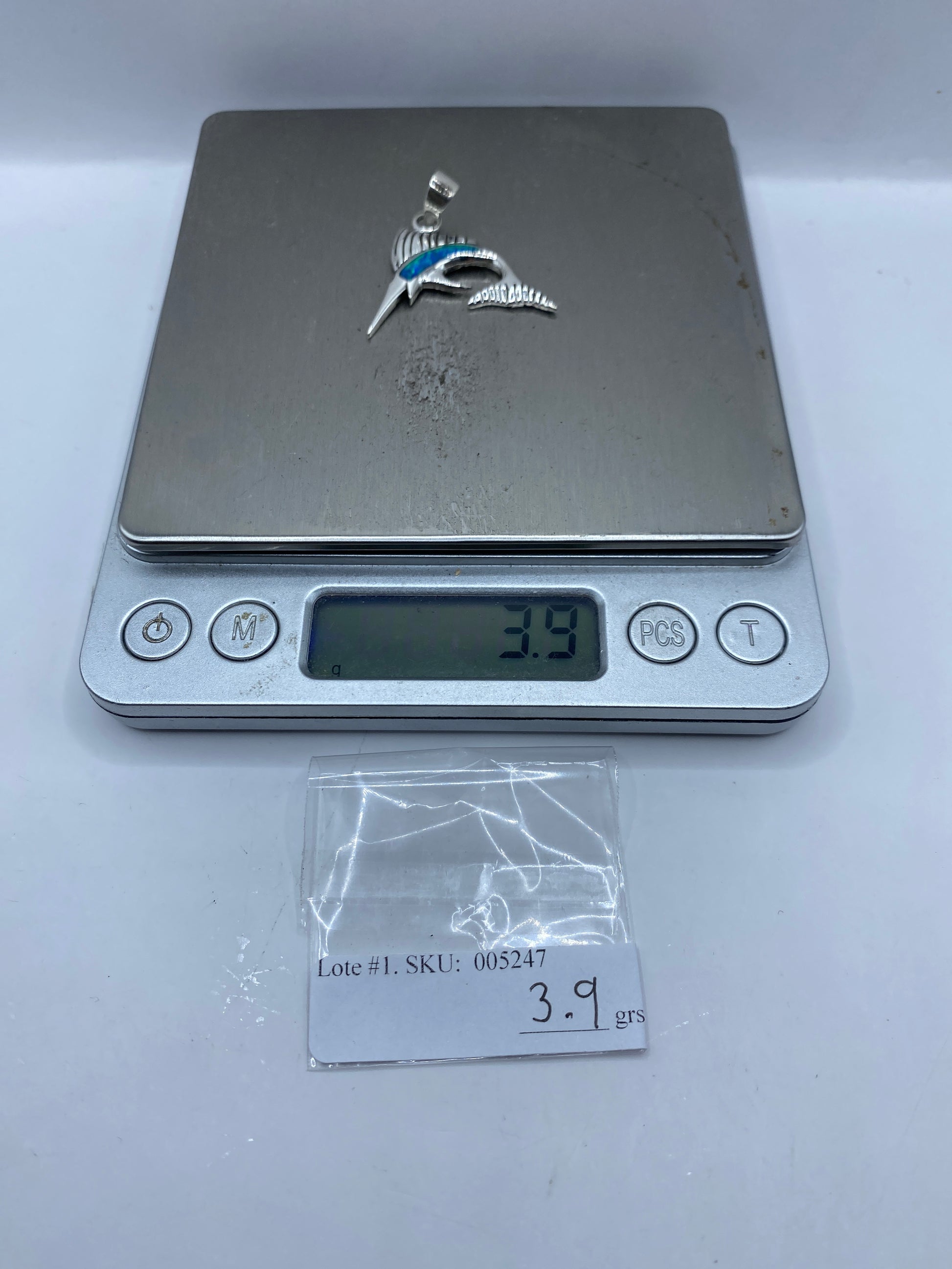 Dije Plata Marlin Opalo de Fuego — Taxco .950 — foto 6