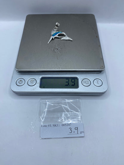 Dije Plata Marlin Opalo de Fuego — Taxco .950 — foto 6