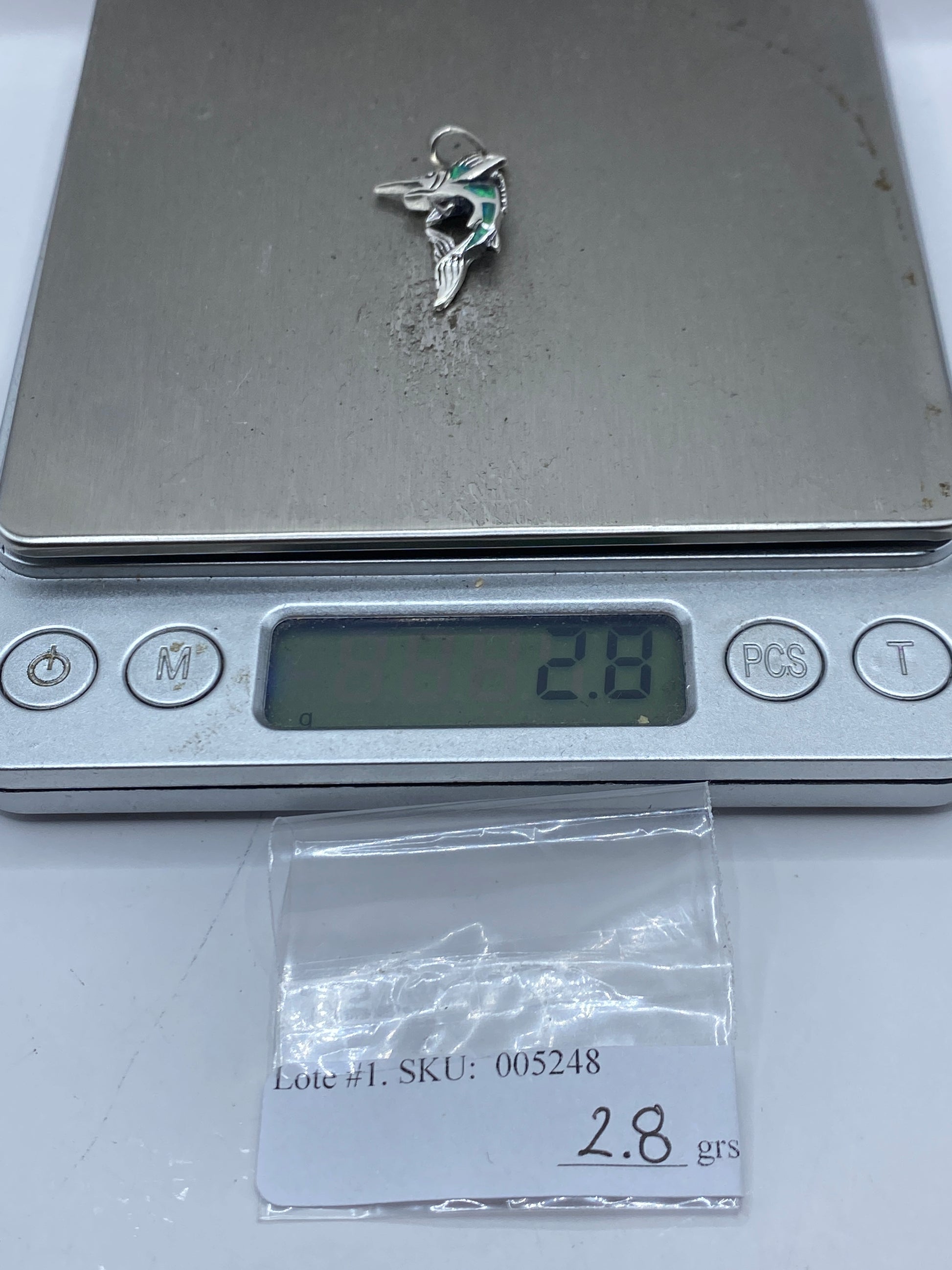 Dije Pez Vela Plata .925 con Ópalo de Fuego — foto 5