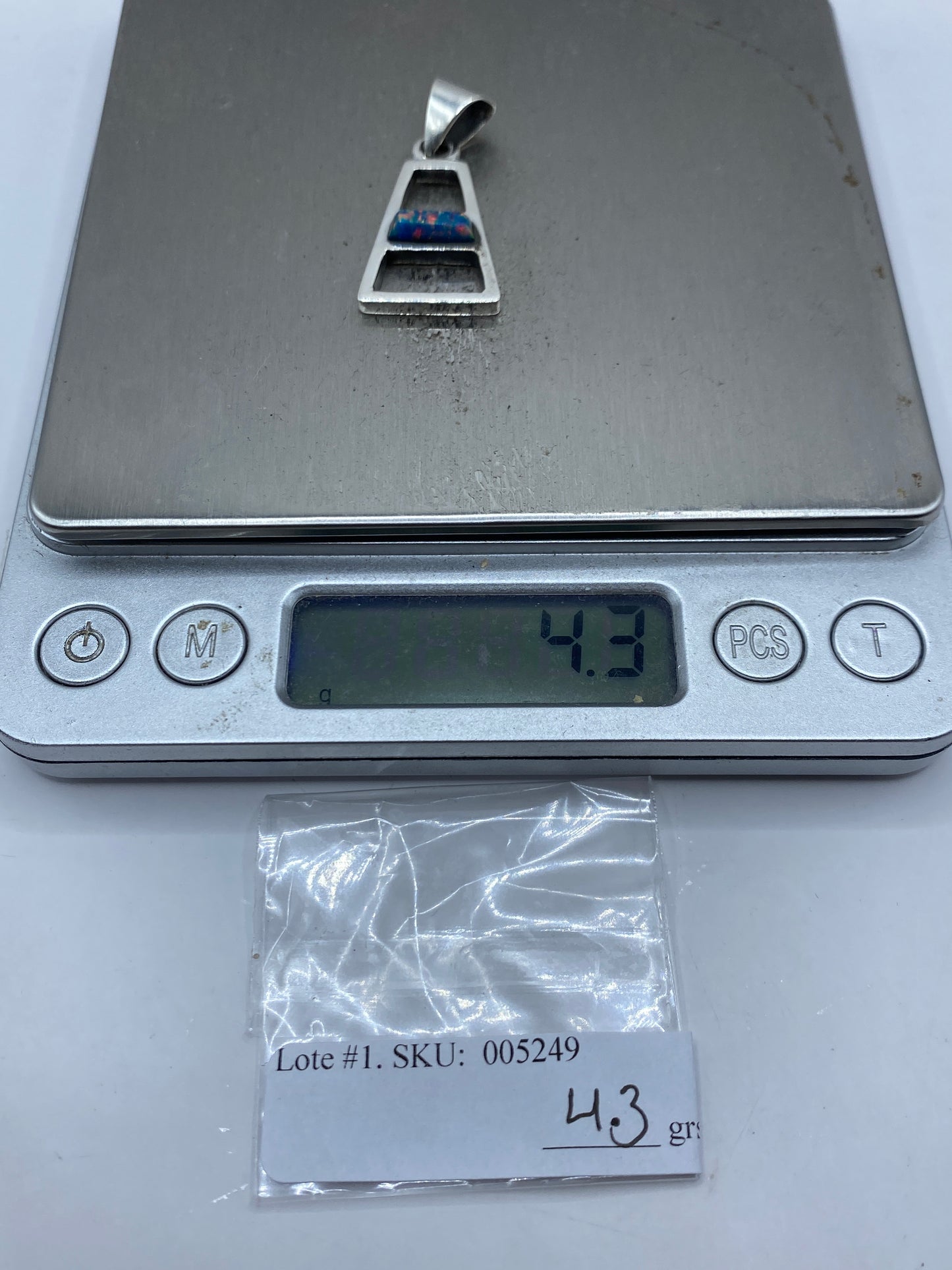 Dije de Plata Ópalo de Fuego Azul — Taxco .950 — foto 5