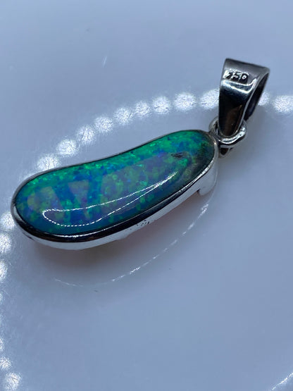 Dije Plata Ópalo de Fuego Azul Cielo — Taxco .950 — foto 5