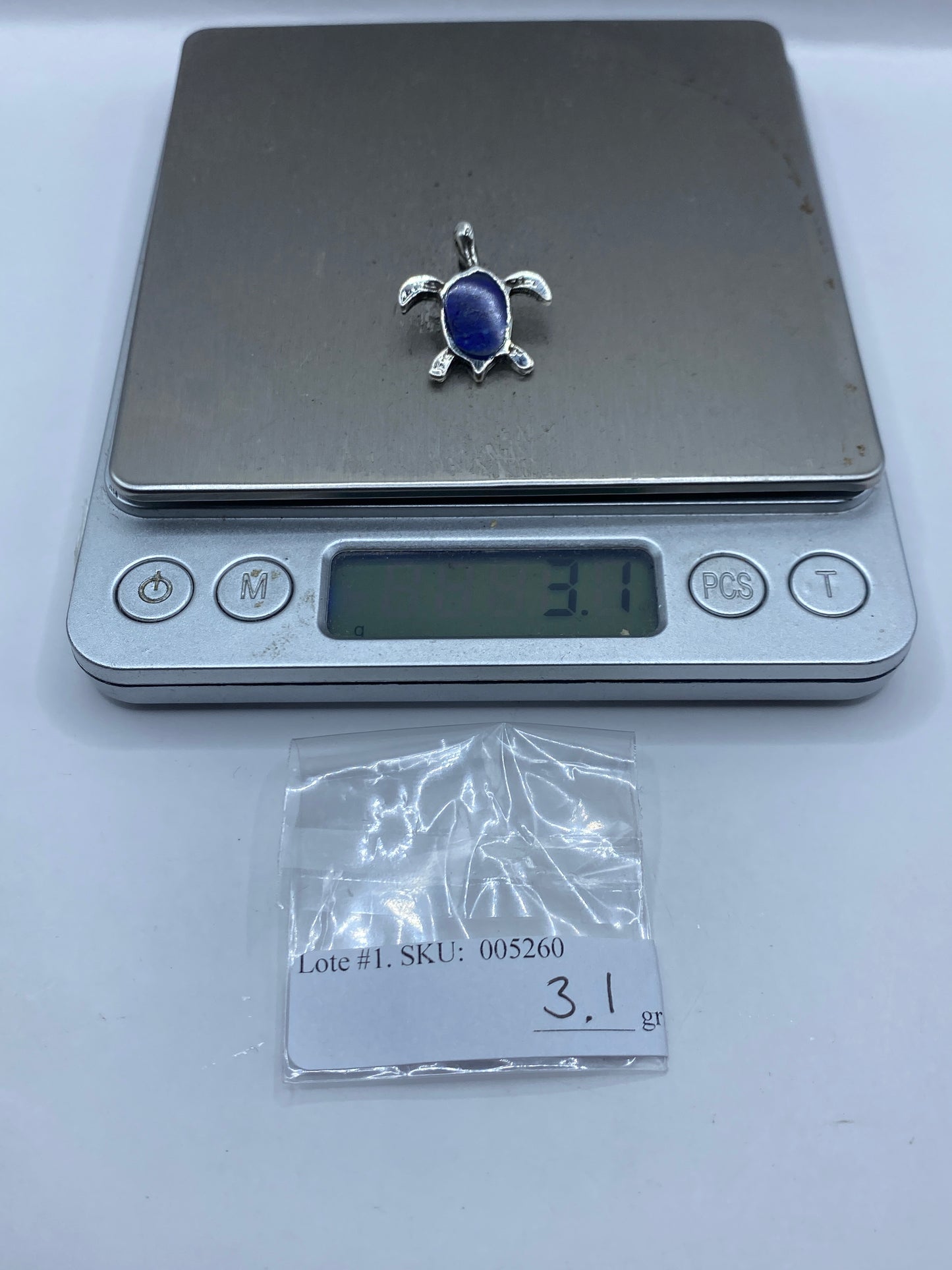Dije Tortuga Plata .925 con Piedra Azul — Taxco — foto 6