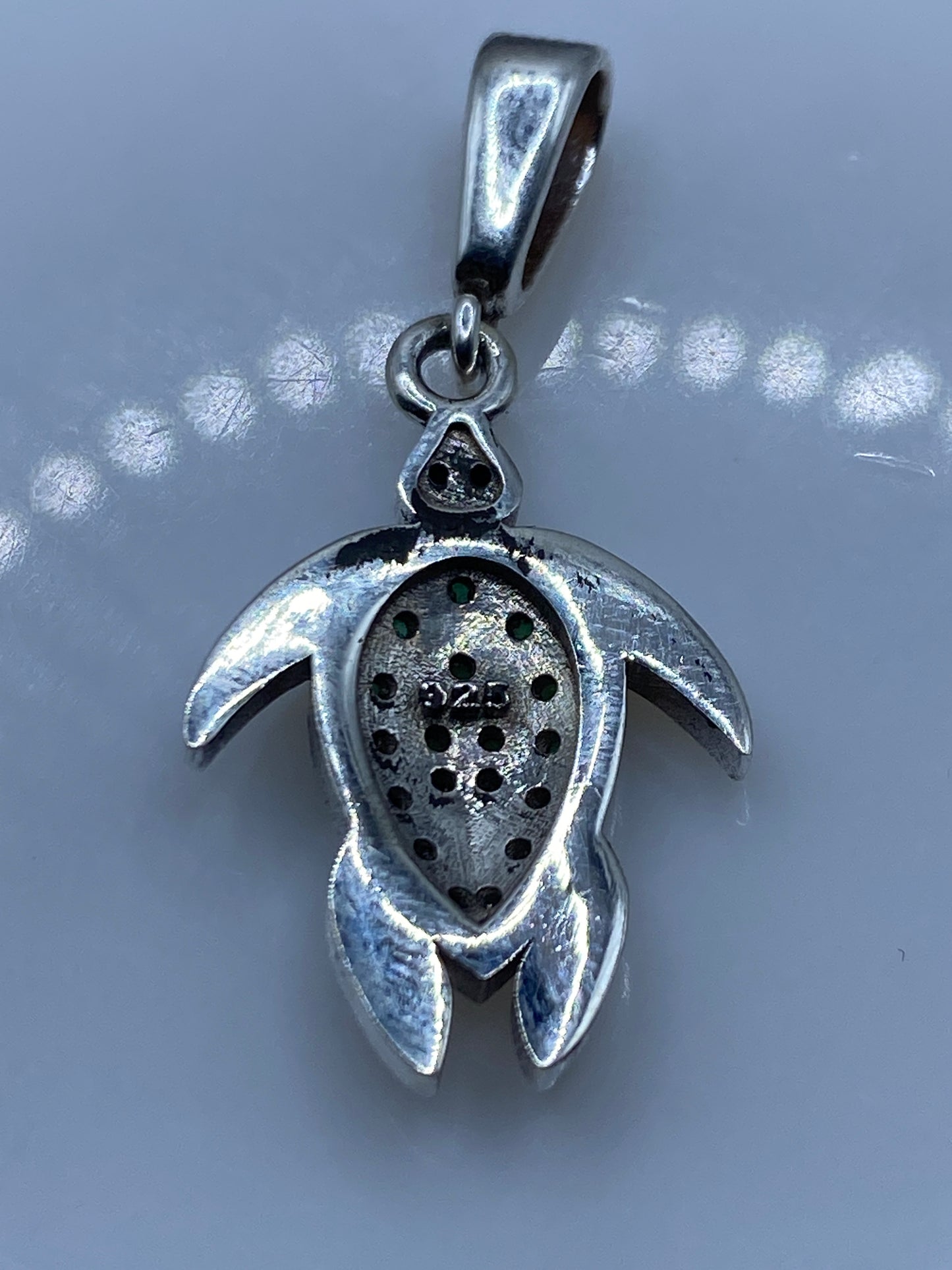 Dije Tortuga de Plata con Circonia Verde — Taxco .925 — foto 5