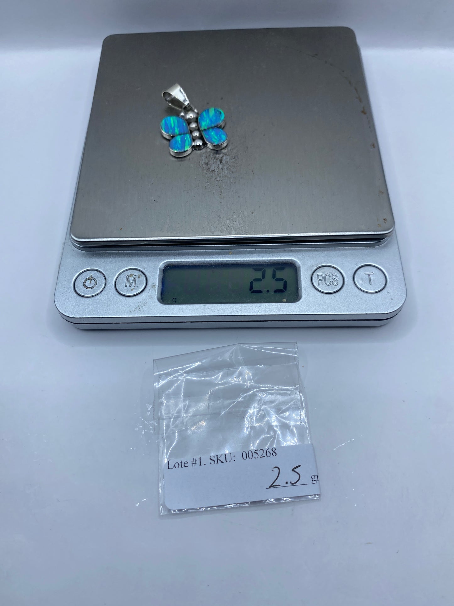 Dije Mariposa Plata con Ópalo de Fuego — Taxco .925 — foto 6