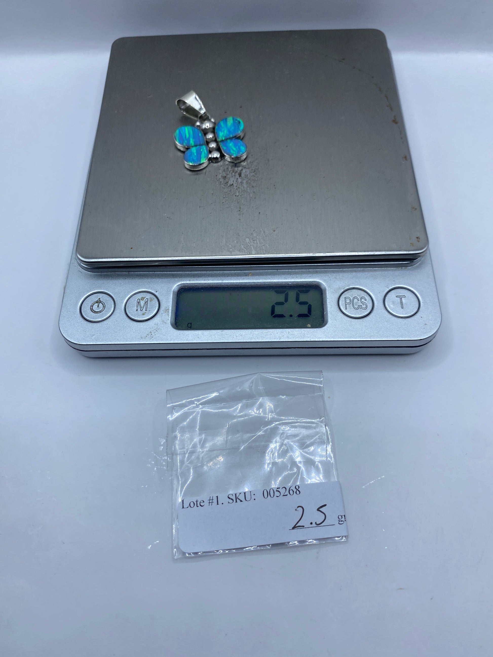 Dije Mariposa Plata con Ópalo de Fuego — Taxco .925 — foto 6