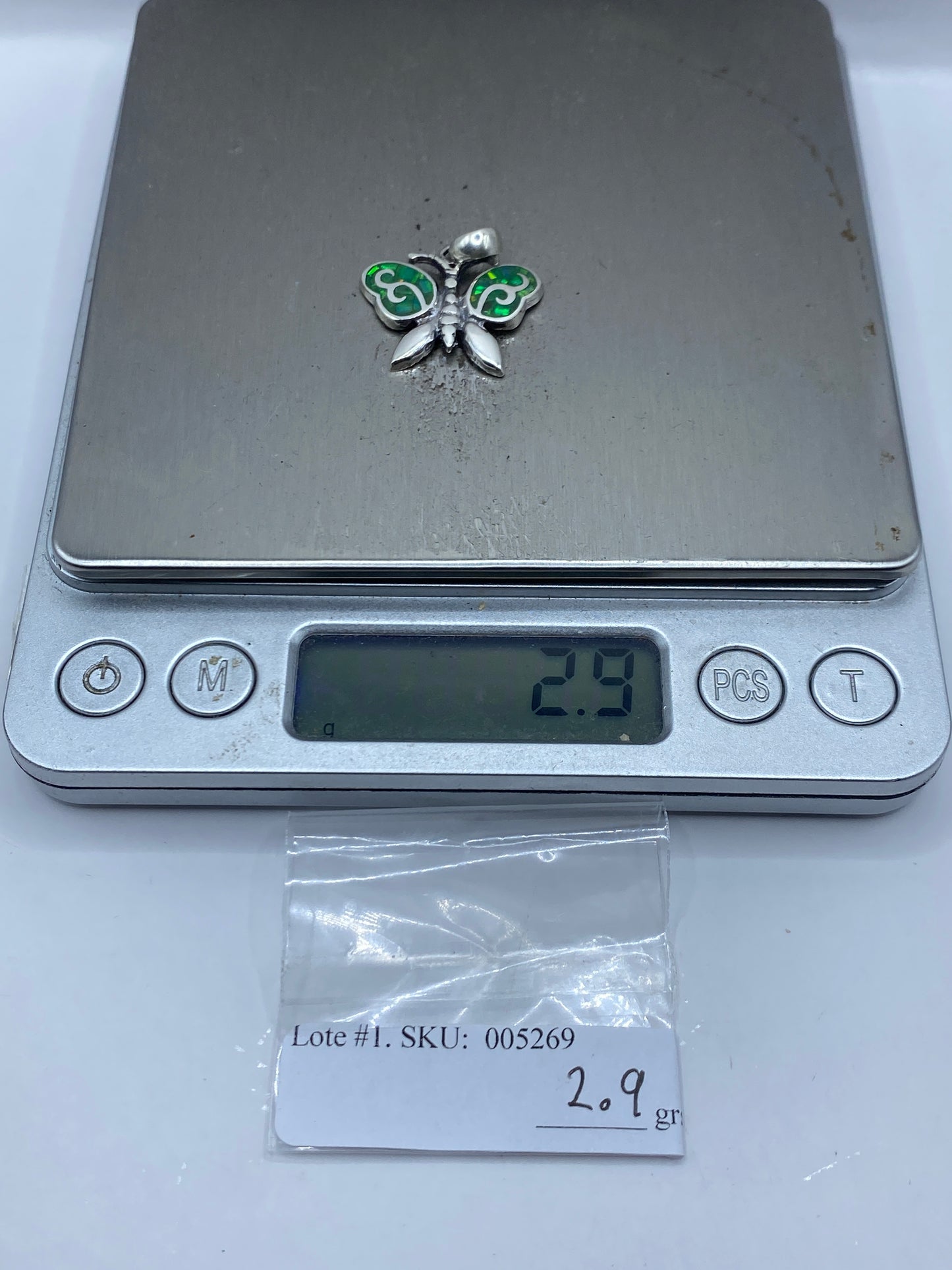 Dije Mariposa Plata Opalo de Fuego — Taxco .950 — foto 6