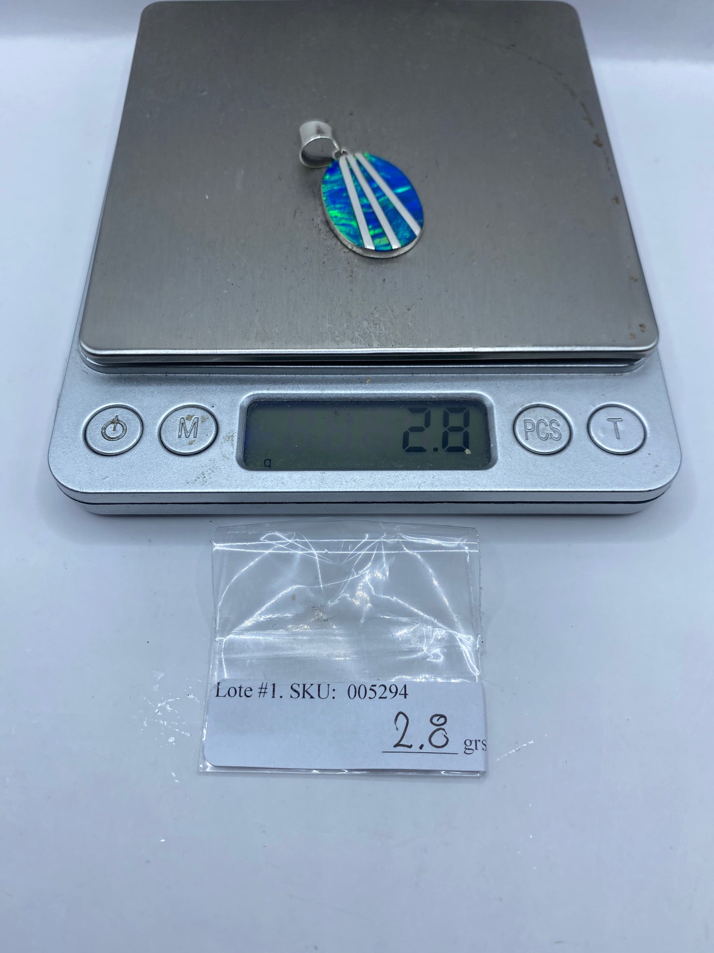Dije Plata Ópalo de Fuego Azul — Taxco .950 — foto 6