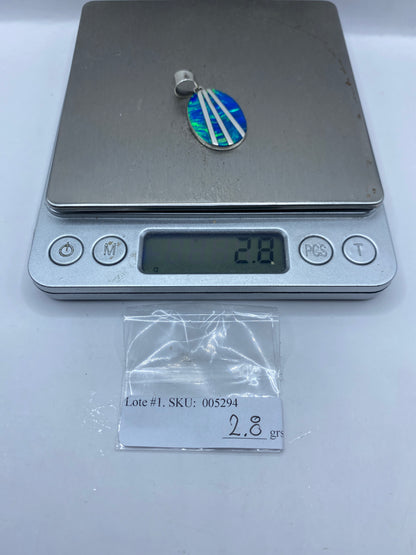 Dije Plata Ópalo de Fuego Azul — Taxco .950 — foto 6
