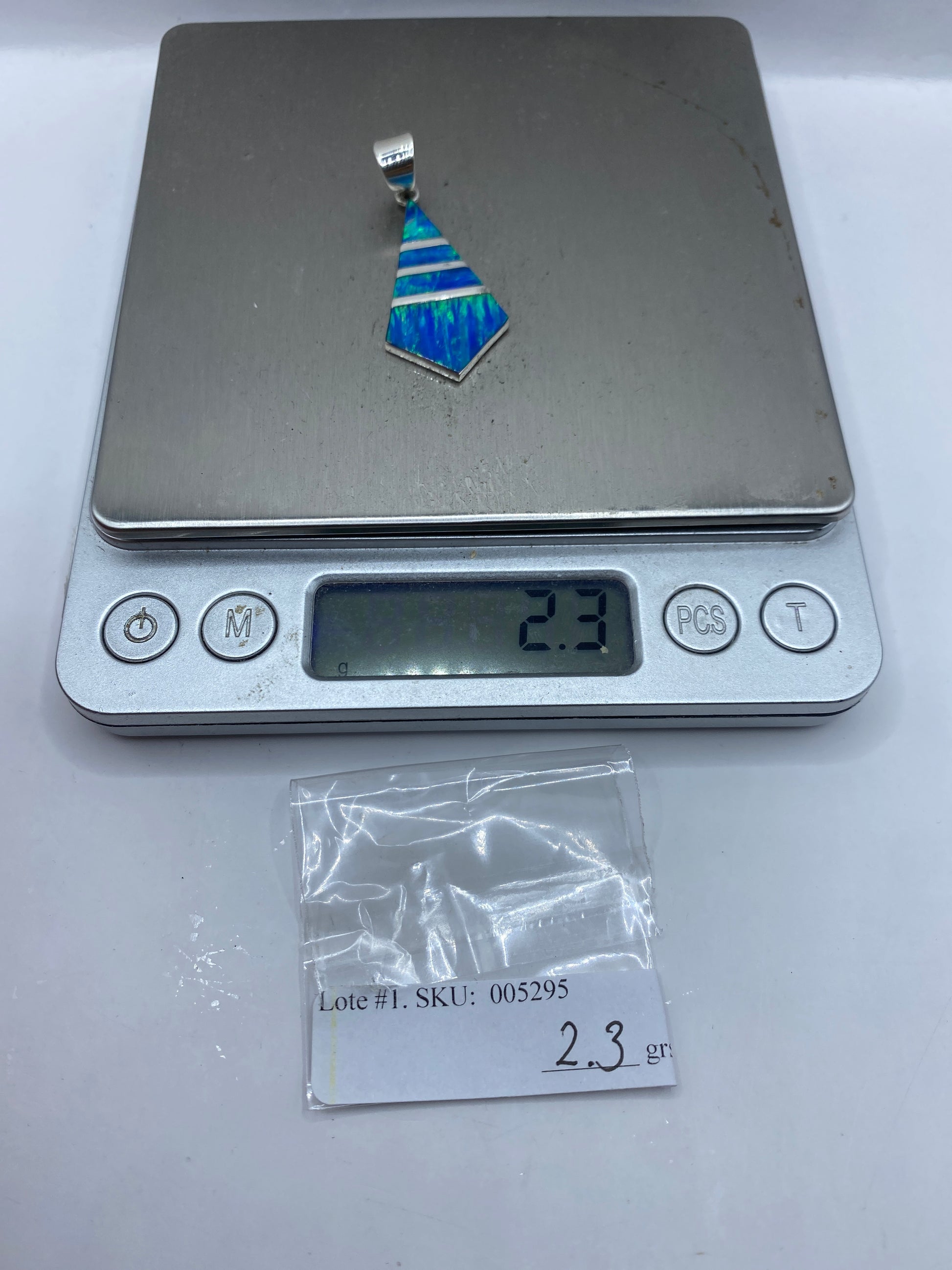 Dije de Plata Ópalo de Fuego Geométrico — Taxco .925 — foto 6