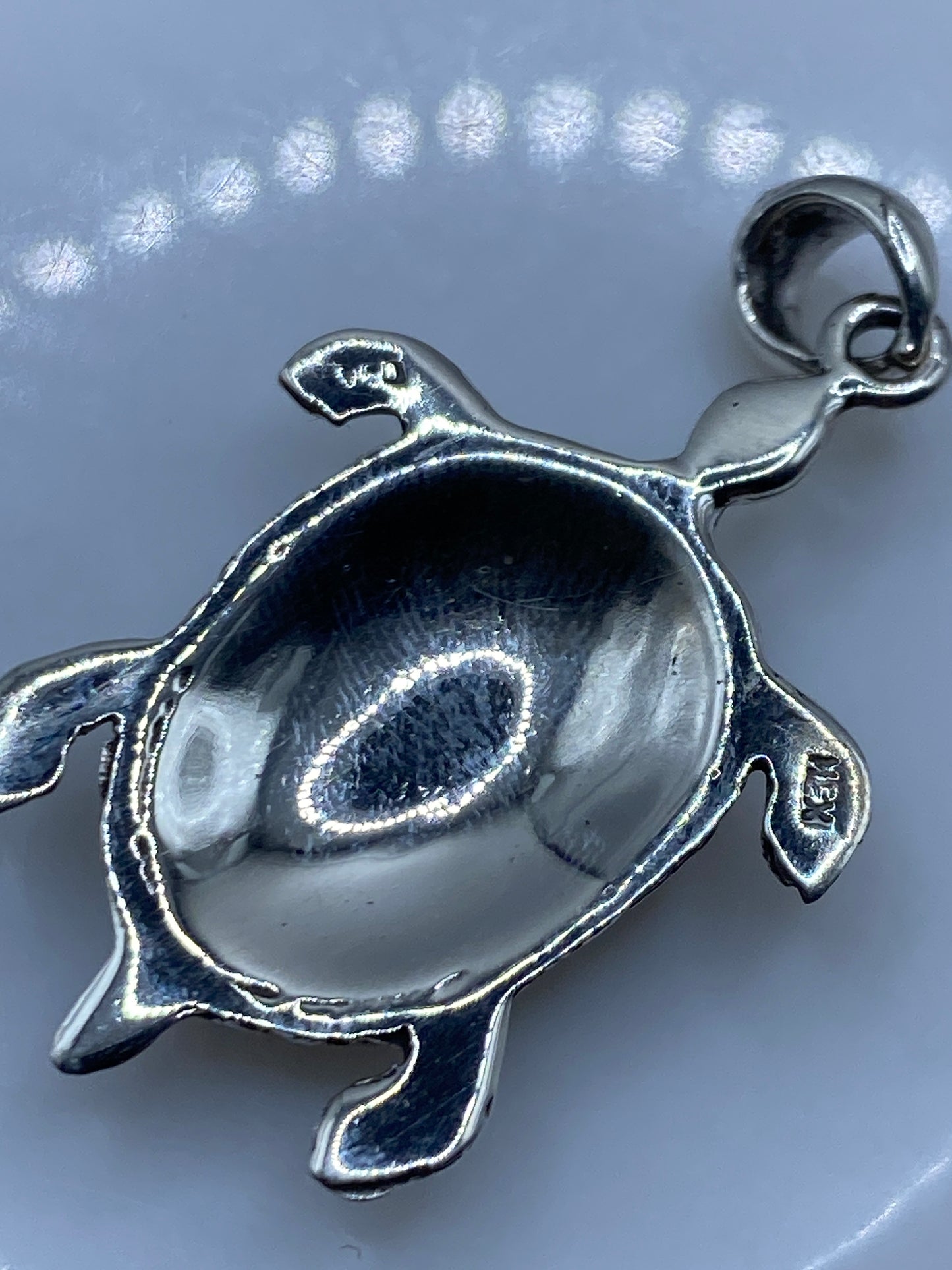 Dije Tortuga de Plata .950 con Ópalo de Fuego Verde — foto 5