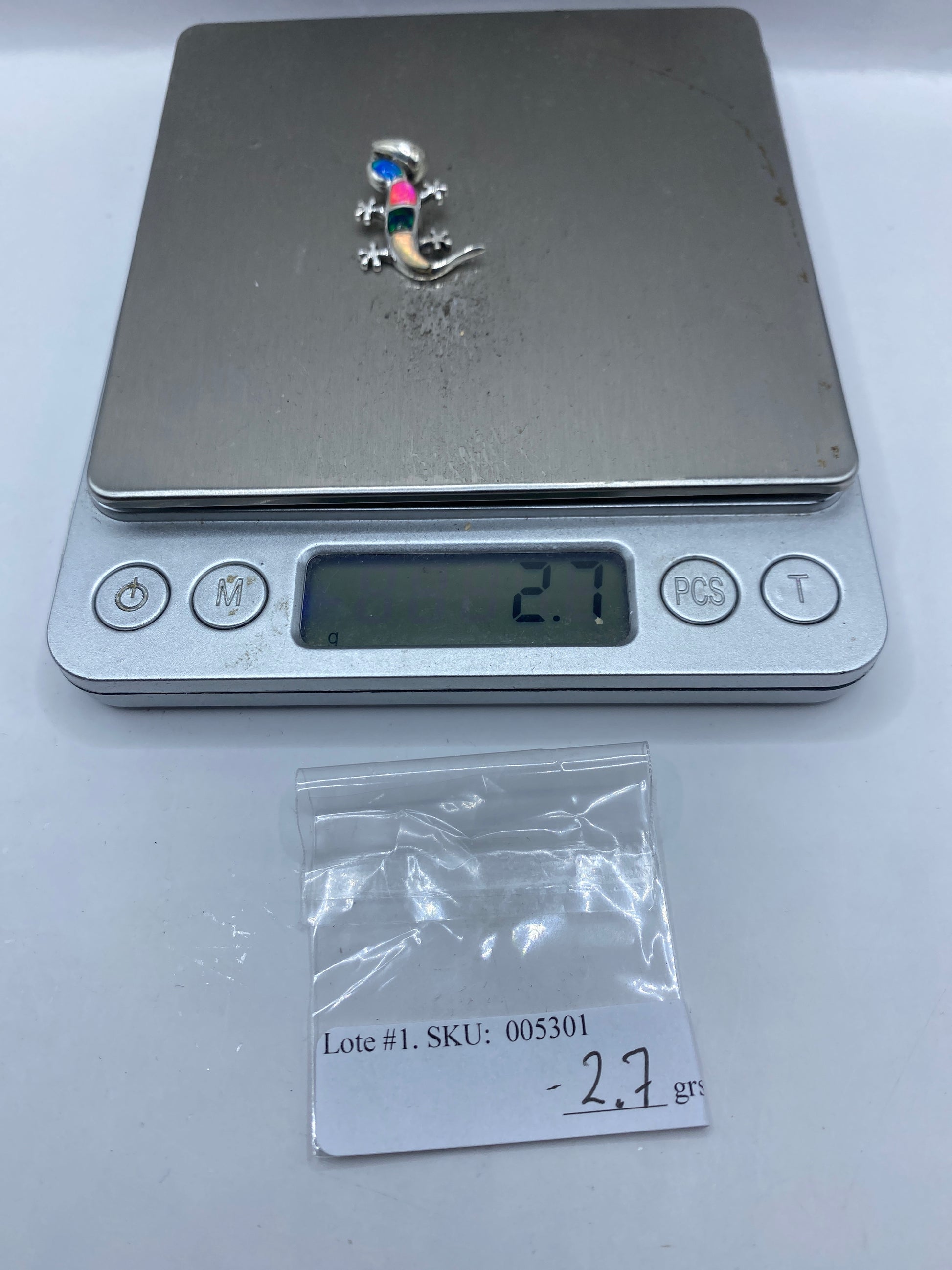 Dije Lagartija Plata .950 con Ópalo de Fuego — Taxco — foto 6