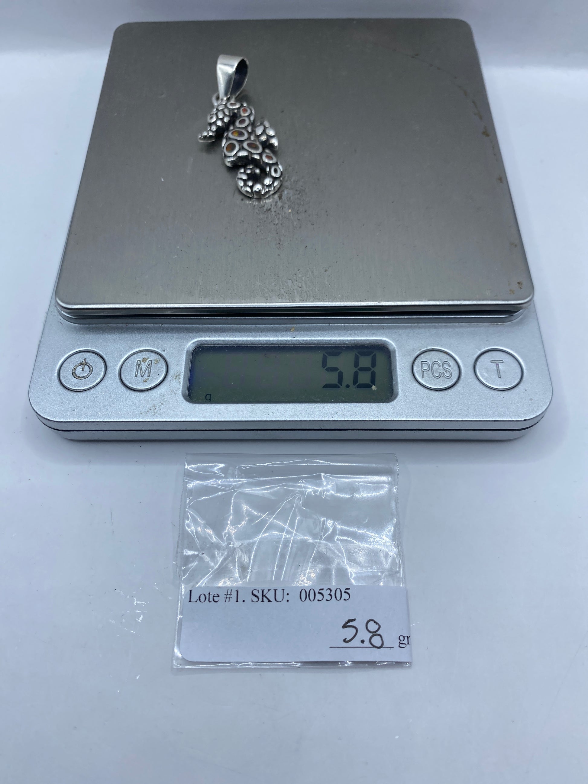 Dije Caballo de Mar Plata .950 Opalo de Fuego — Taxco — foto 6