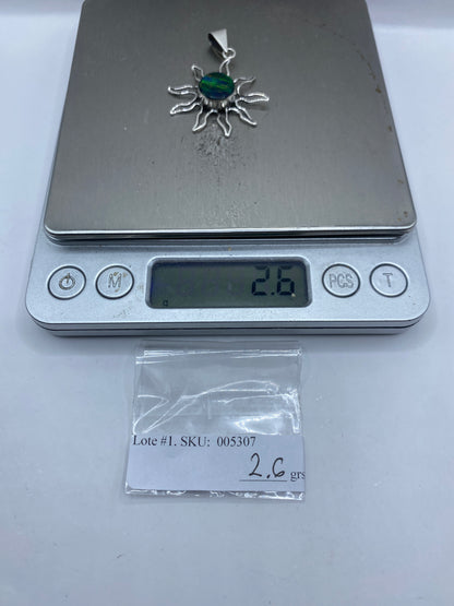 Dije Sol Ópalo de Fuego Verde — Plata .950 Taxco — foto 6