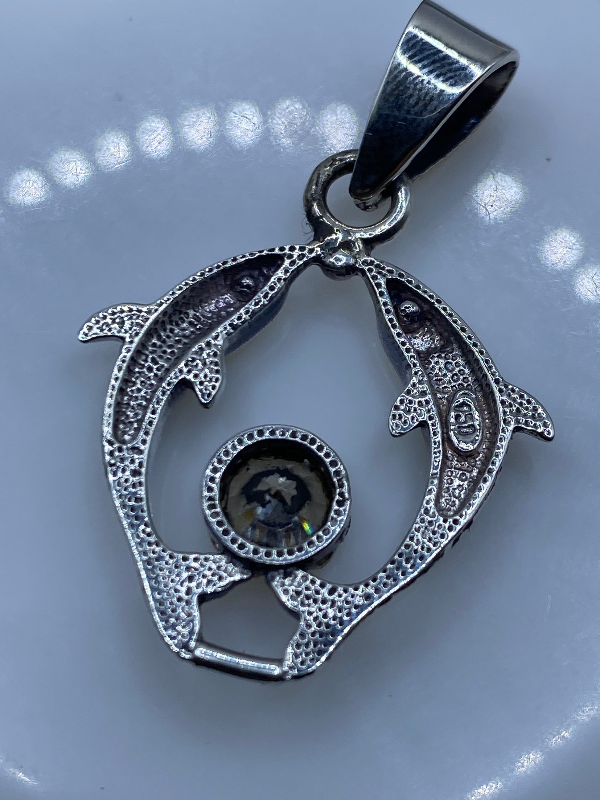 Dije Delfín Plata .950 con Ópalo de Fuego Azul — Taxco — foto 5