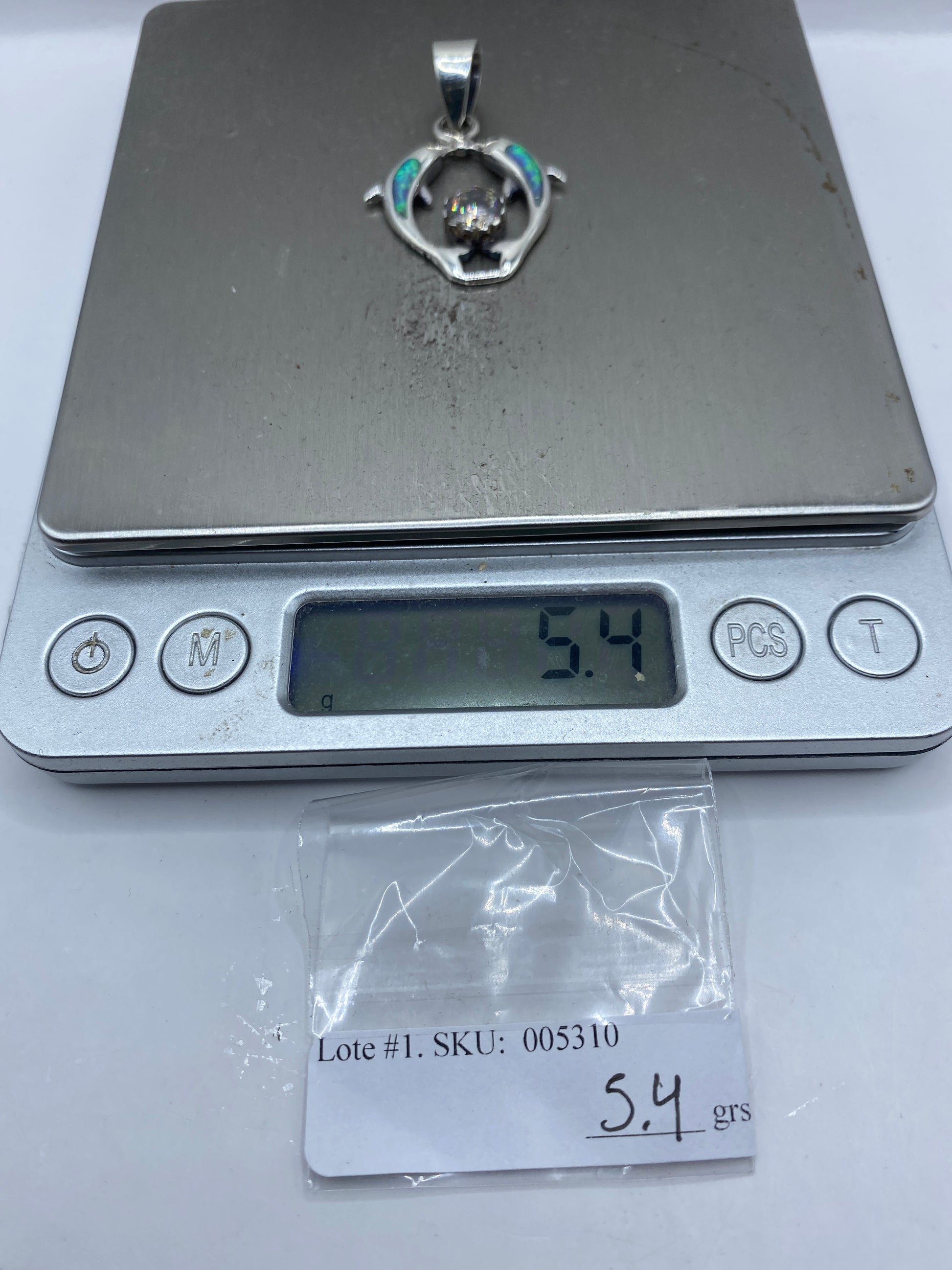 Dije Delfín Plata .950 con Ópalo de Fuego Azul — Taxco — foto 6