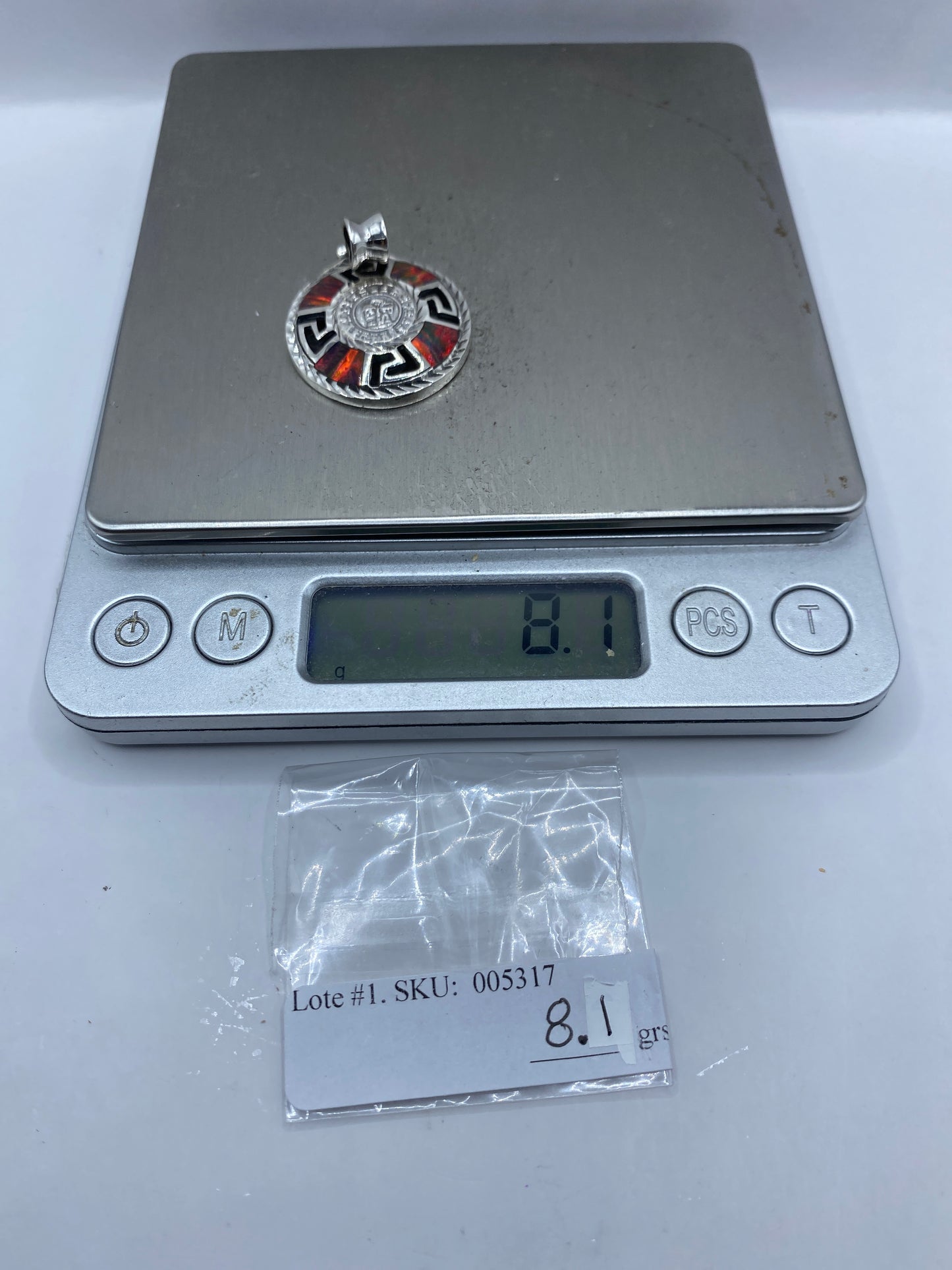 Dije Prehispánico Plata .950 con Ópalo de Fuego — foto 6