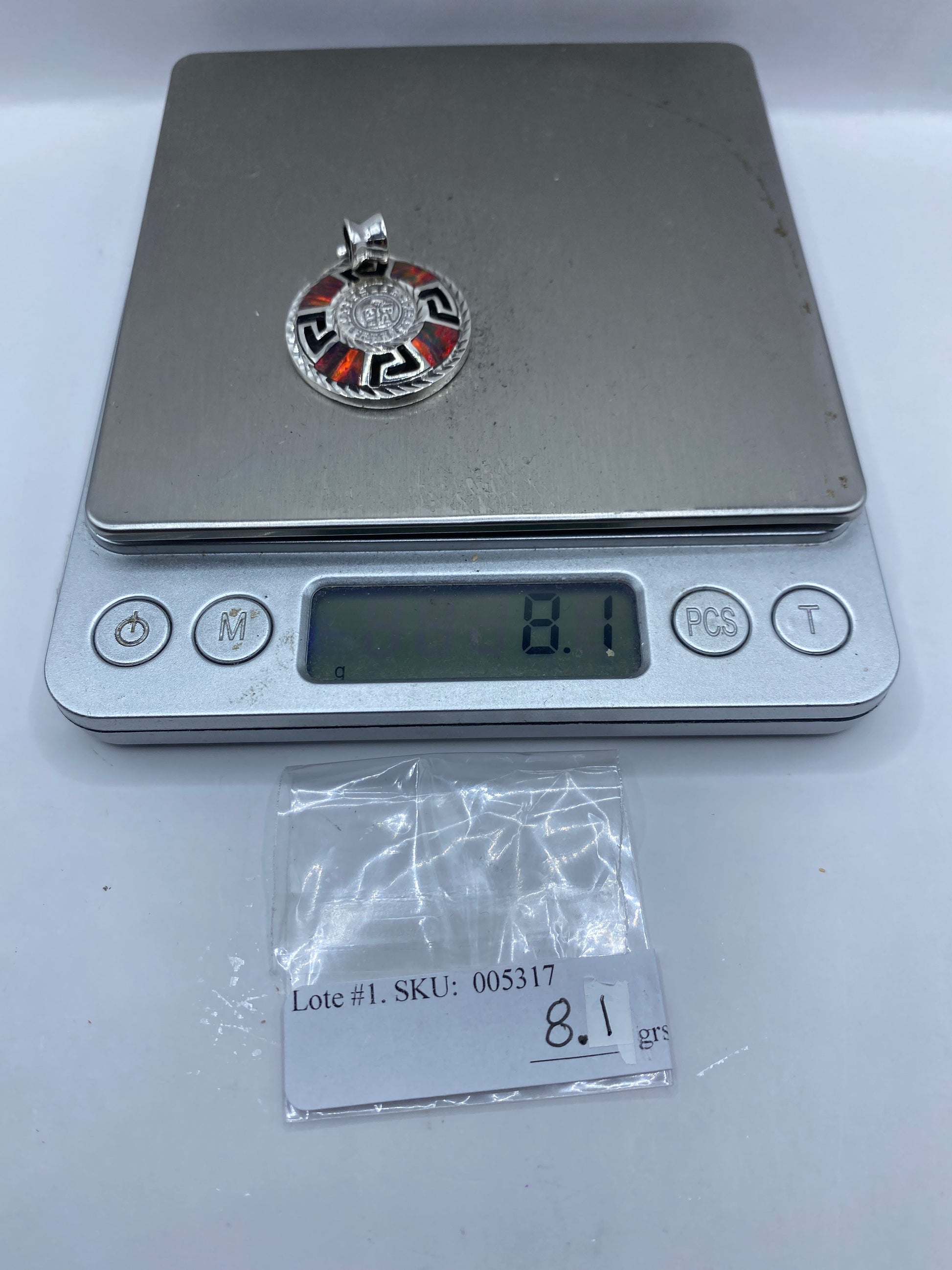 Dije Prehispánico Plata .950 con Ópalo de Fuego — foto 6