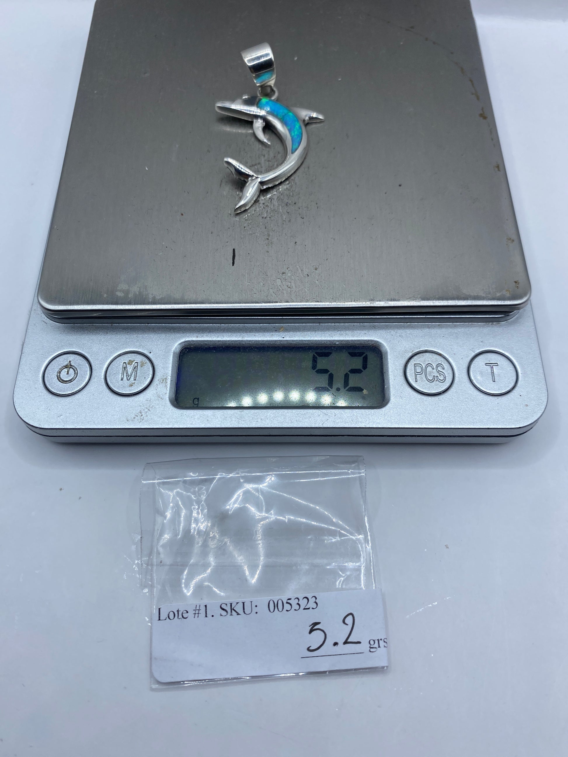 Dije Delfín Plata Opalo de Fuego — Taxco .950 — foto 6