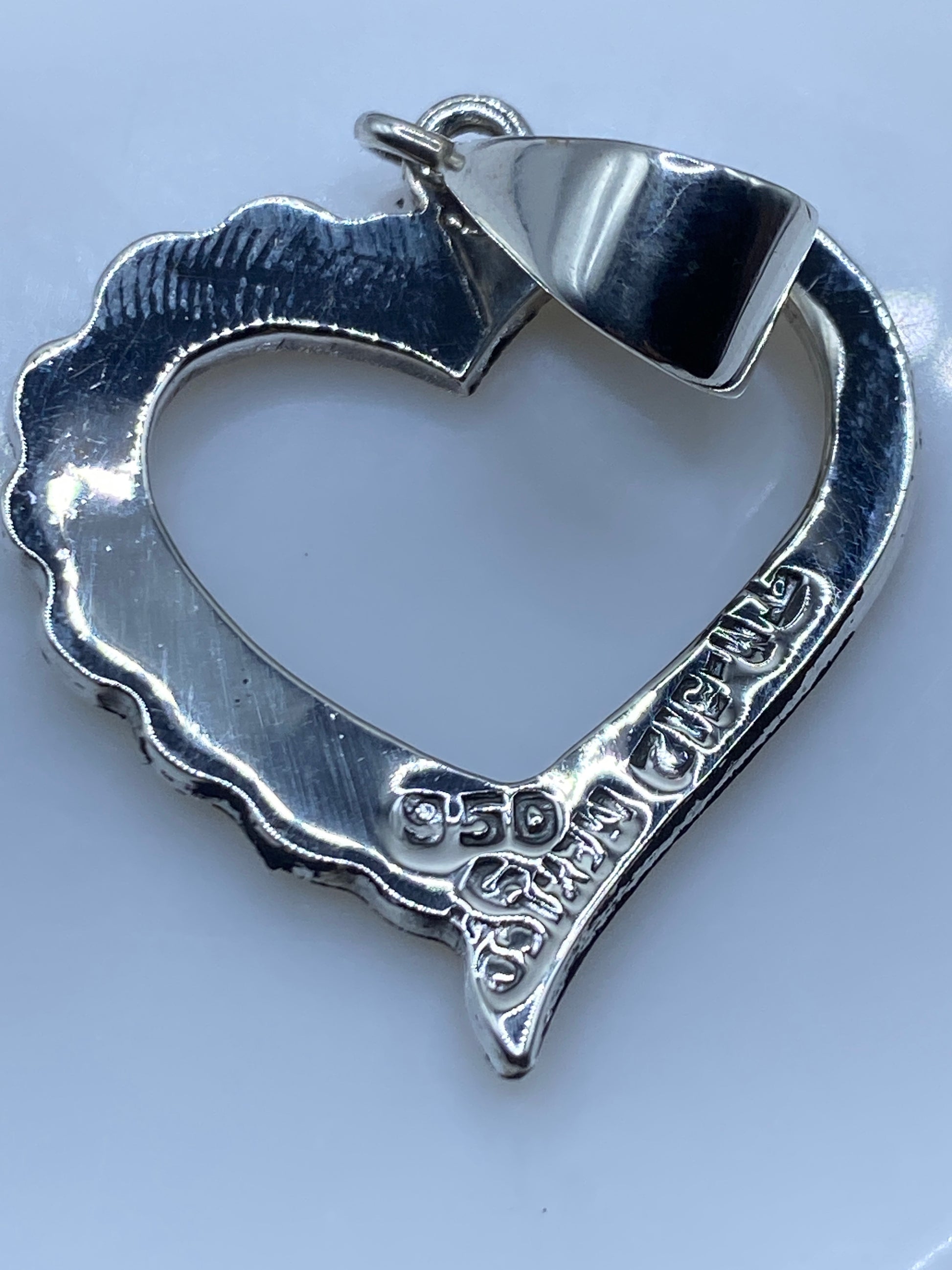 Dije de Plata Corazón con Ópalo de Fuego — Taxco .950 — foto 5