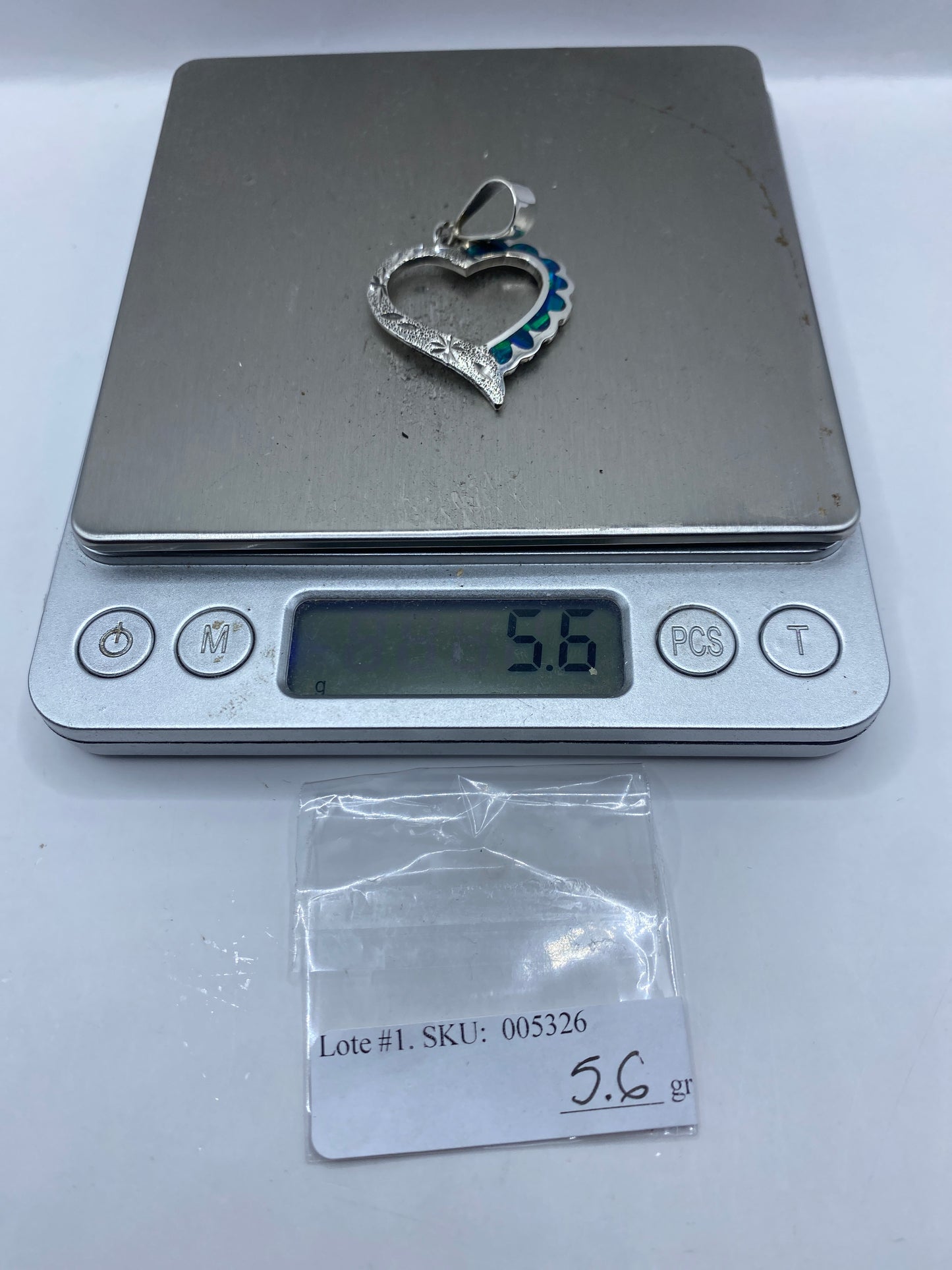 Dije de Plata Corazón con Ópalo de Fuego — Taxco .950 — foto 6