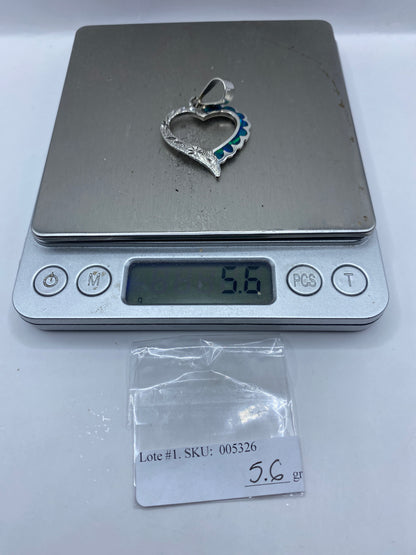 Dije de Plata Corazón con Ópalo de Fuego — Taxco .950 — foto 6