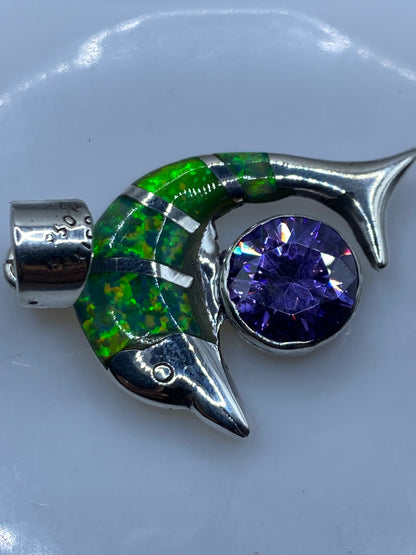 Dije Chameleon Plata .950 con Ópalo de Fuego Verde — foto 5