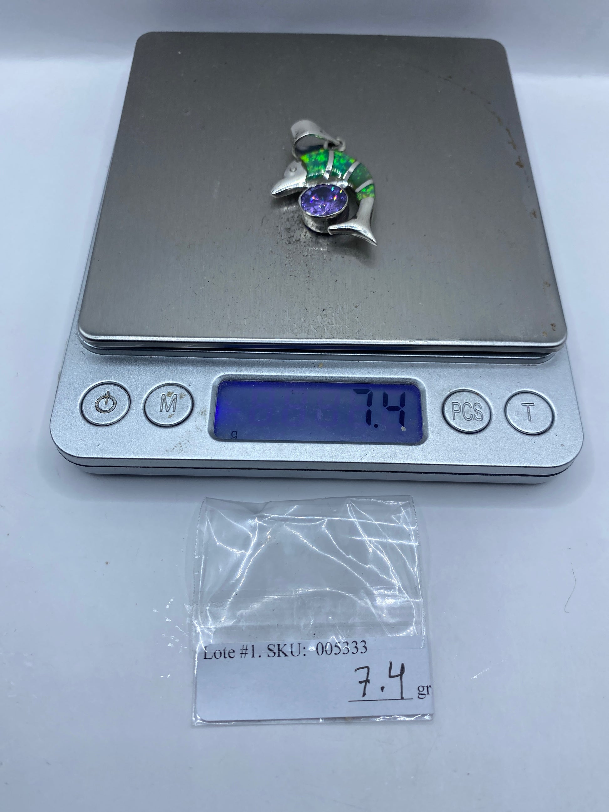 Dije Chameleon Plata .950 con Ópalo de Fuego Verde — foto 6