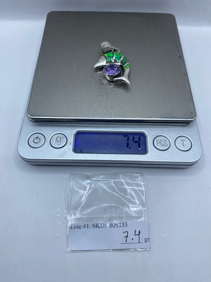 Dije Chameleon Plata .950 con Ópalo de Fuego Verde — foto 6