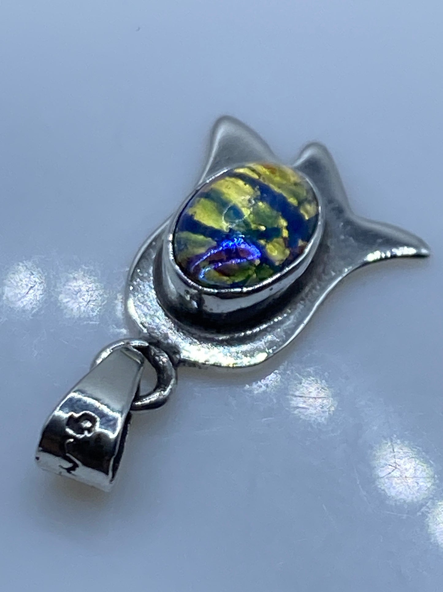 Dije de Plata Campana con Piedras Multicolor — Taxco .925 — foto 5
