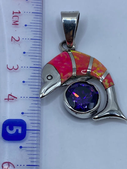 Dije Pájaro Plata Ópalo de Fuego Rosa — Taxco .950 — foto 6
