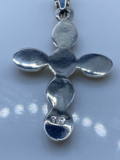 Cruz Dije Plata .950 con Ópalo de Fuego Azul — Taxco — foto 5