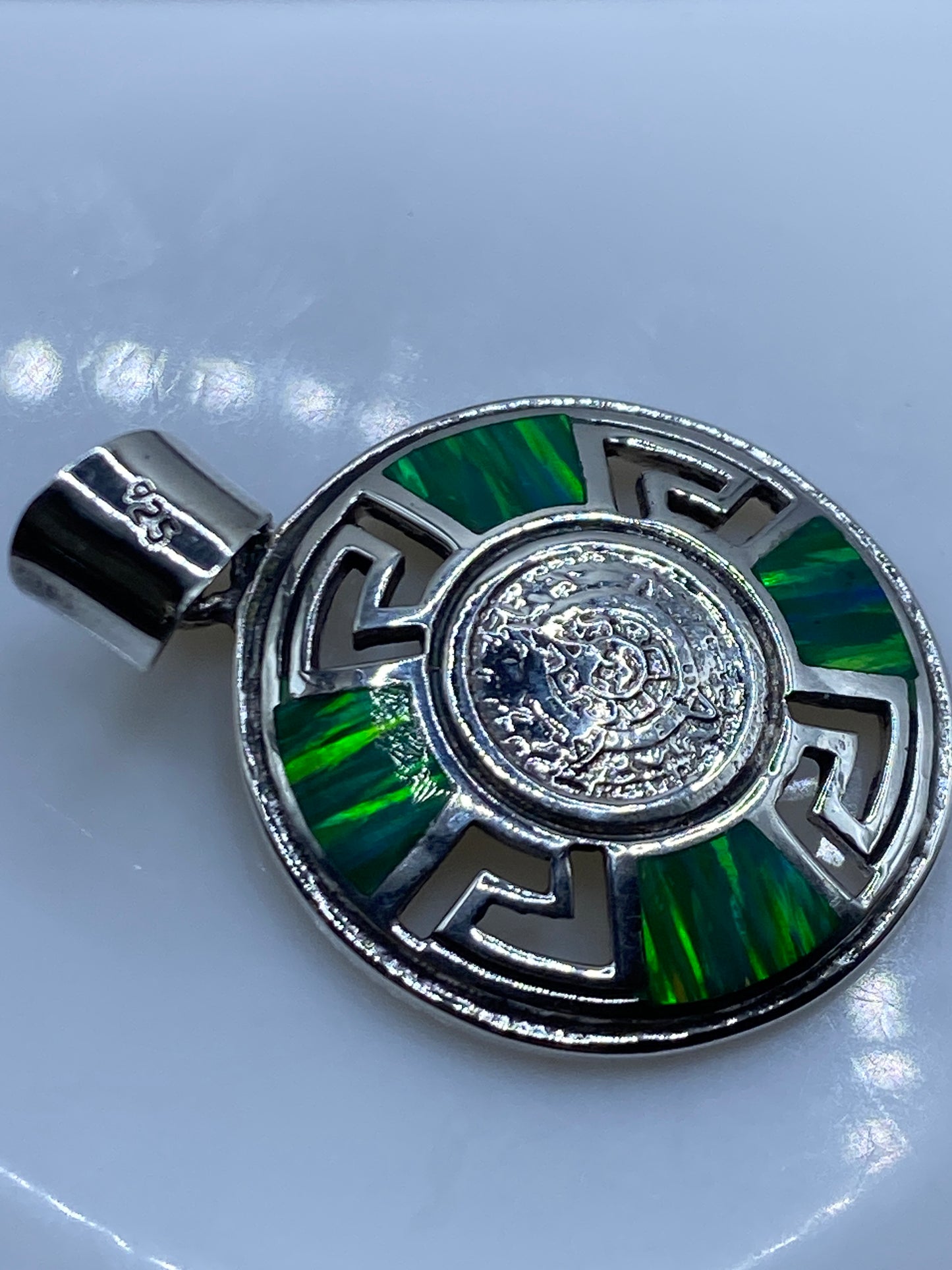 Dije Plata Prehispánico con Ópalo de Fuego — Taxco .925 — foto 5