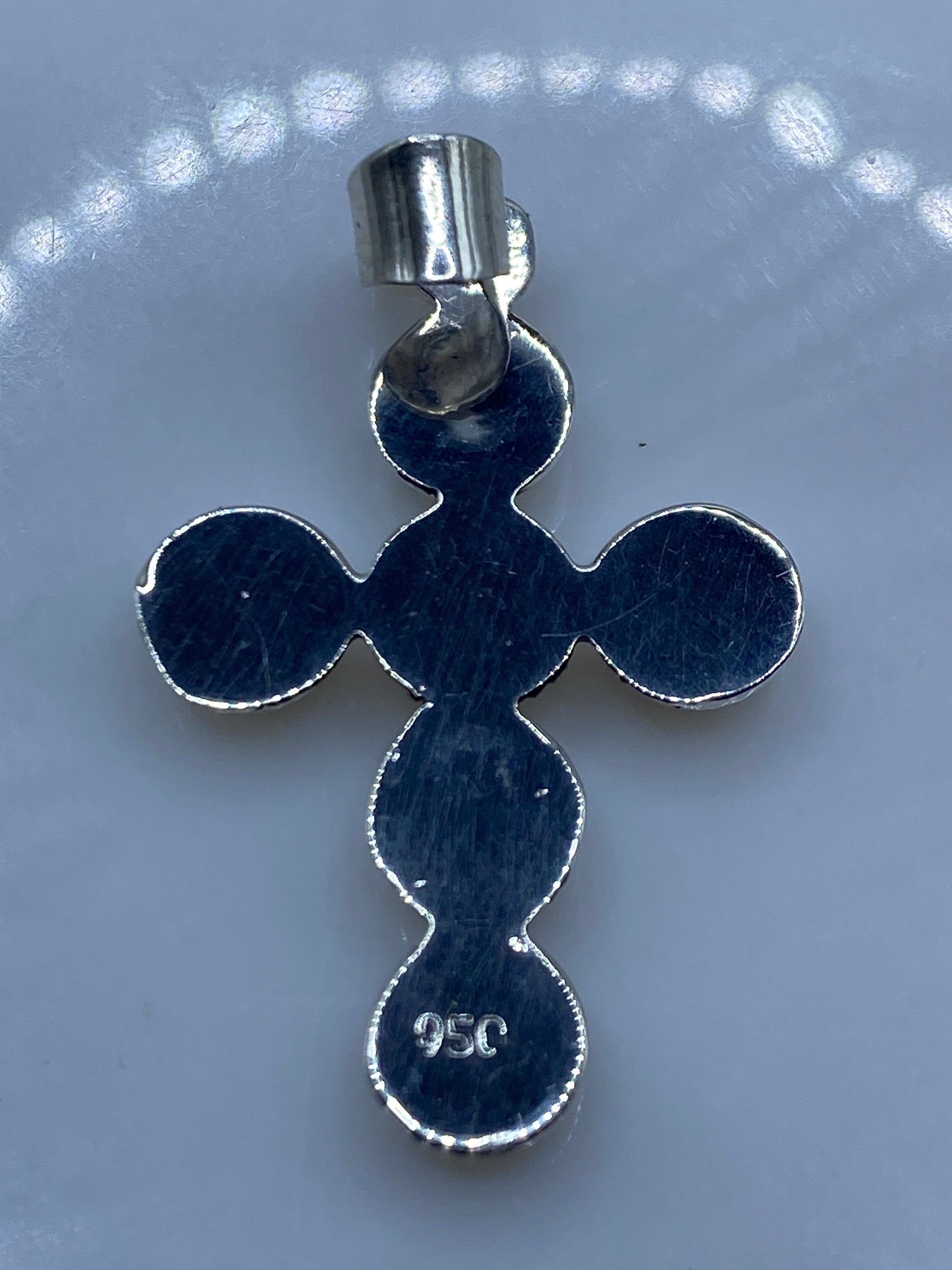 Cruz de Plata .950 con Ópalo de Fuego Azul — Taxco — foto 5