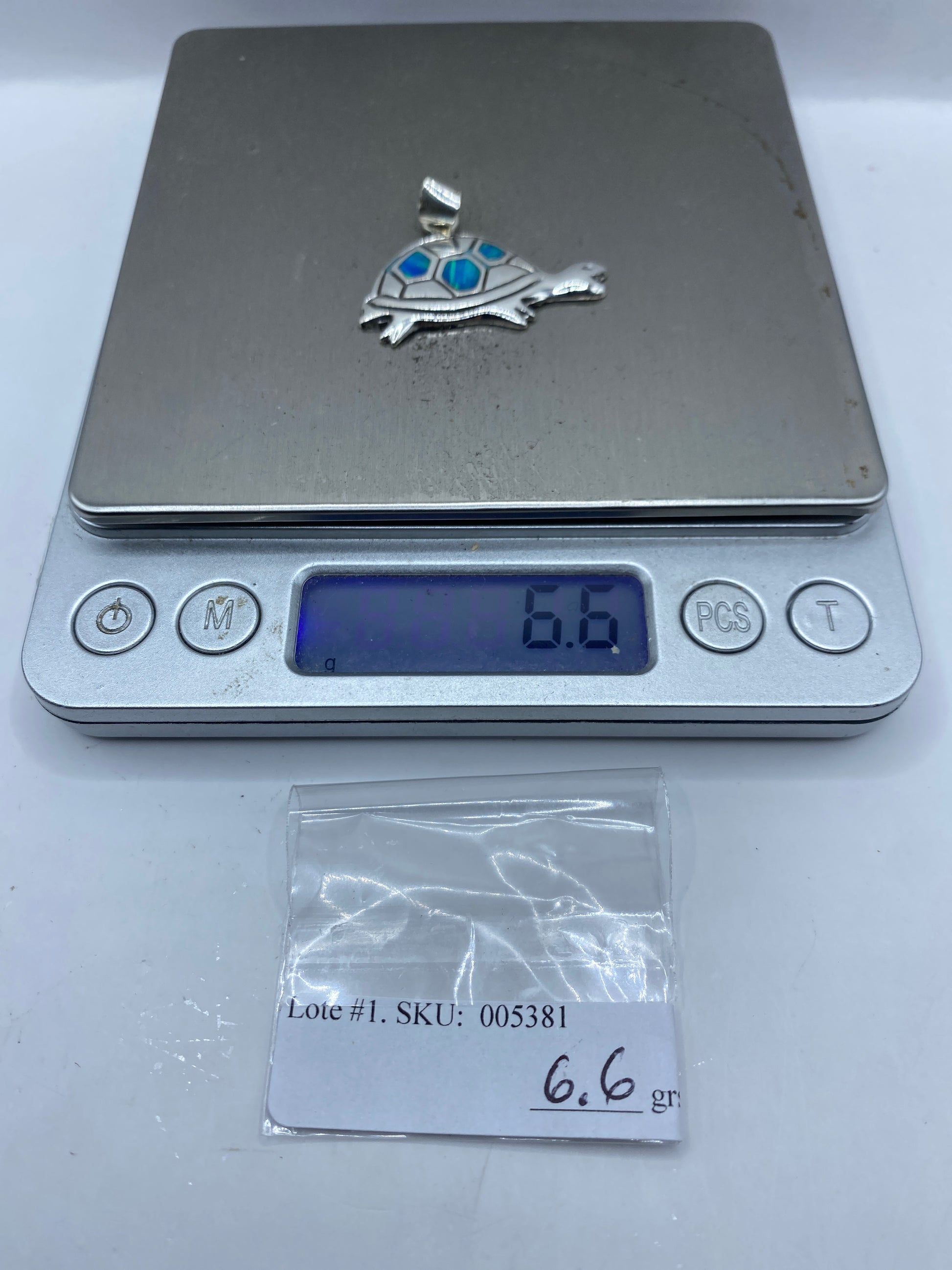 Dije de Tortuga Plata .925 con Ópalo de Fuego — foto 6