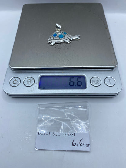 Dije de Tortuga Plata .925 con Ópalo de Fuego — foto 6