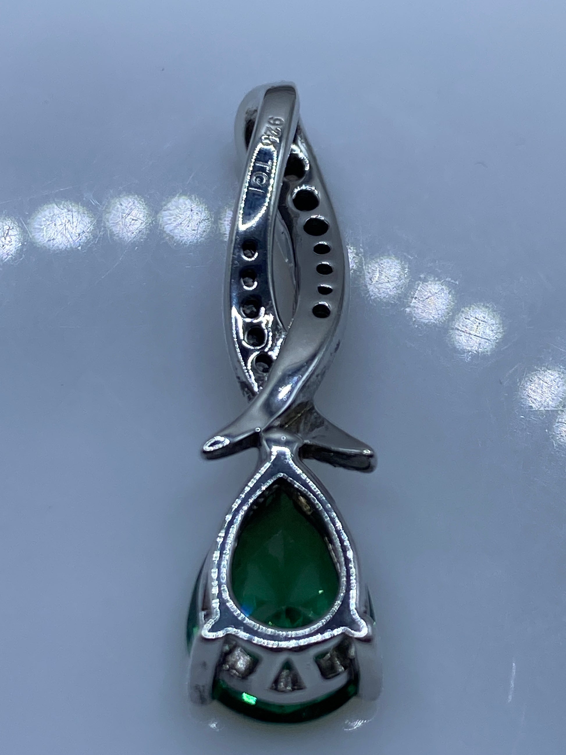 Dije de Plata Gota con Circonia Verde — Taxco — foto 5