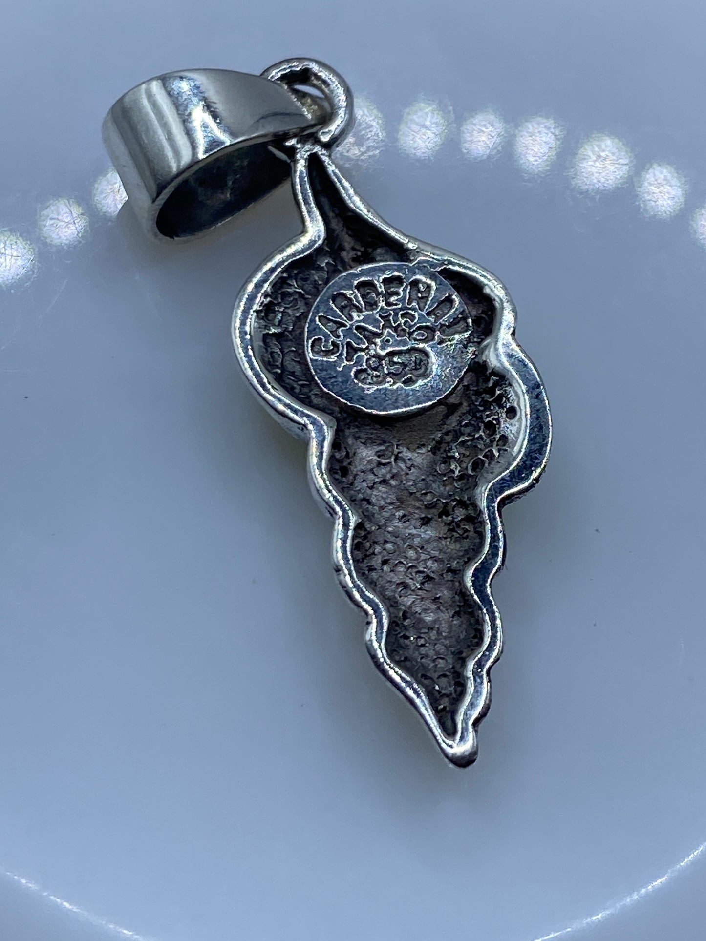 Dije Plata Ópalo de Fuego Verde — Espiral Taxco .950 — foto 5