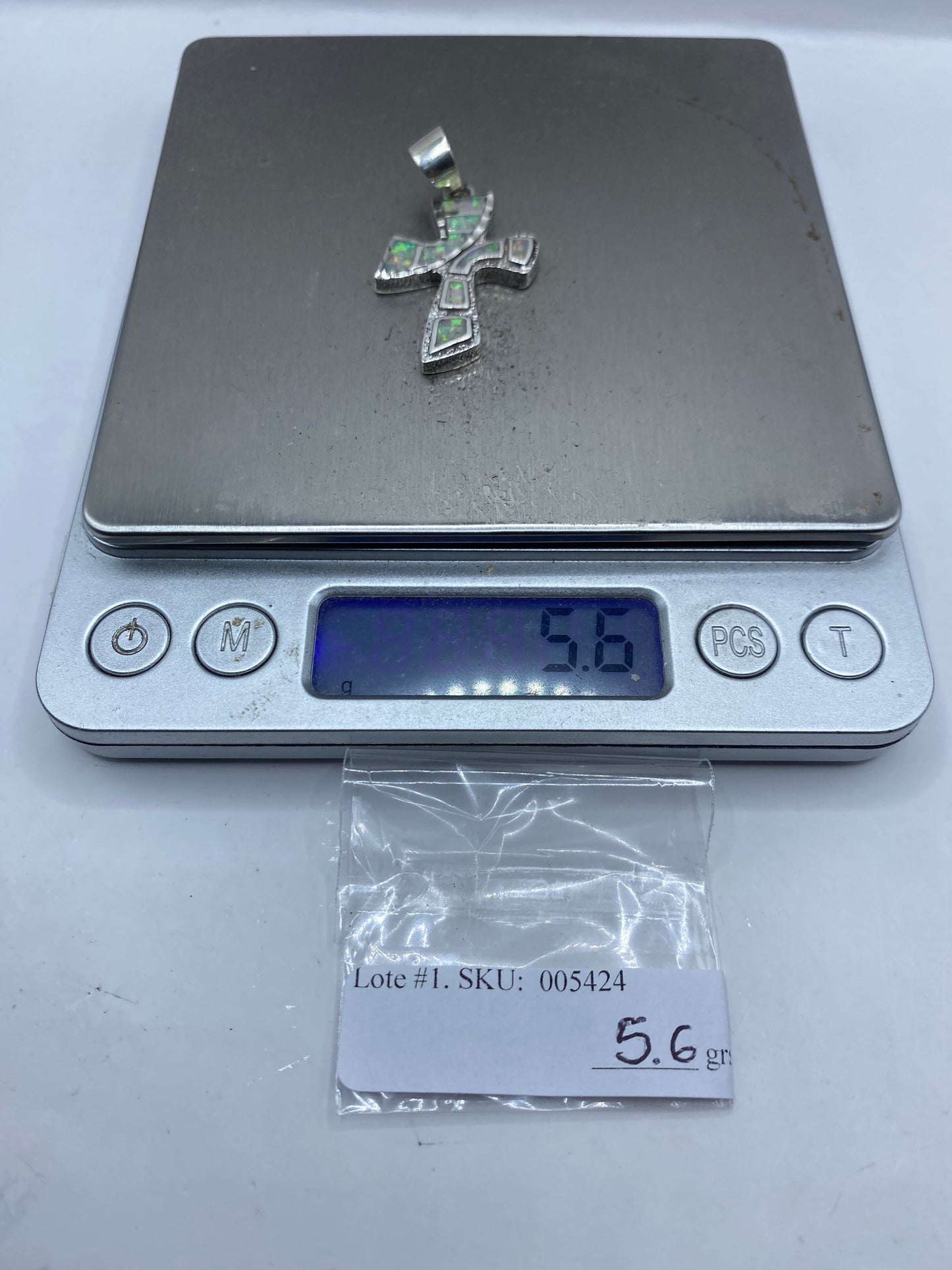 Dije Cruz de Plata .950 con Ópalo de Fuego — Taxco — foto 6
