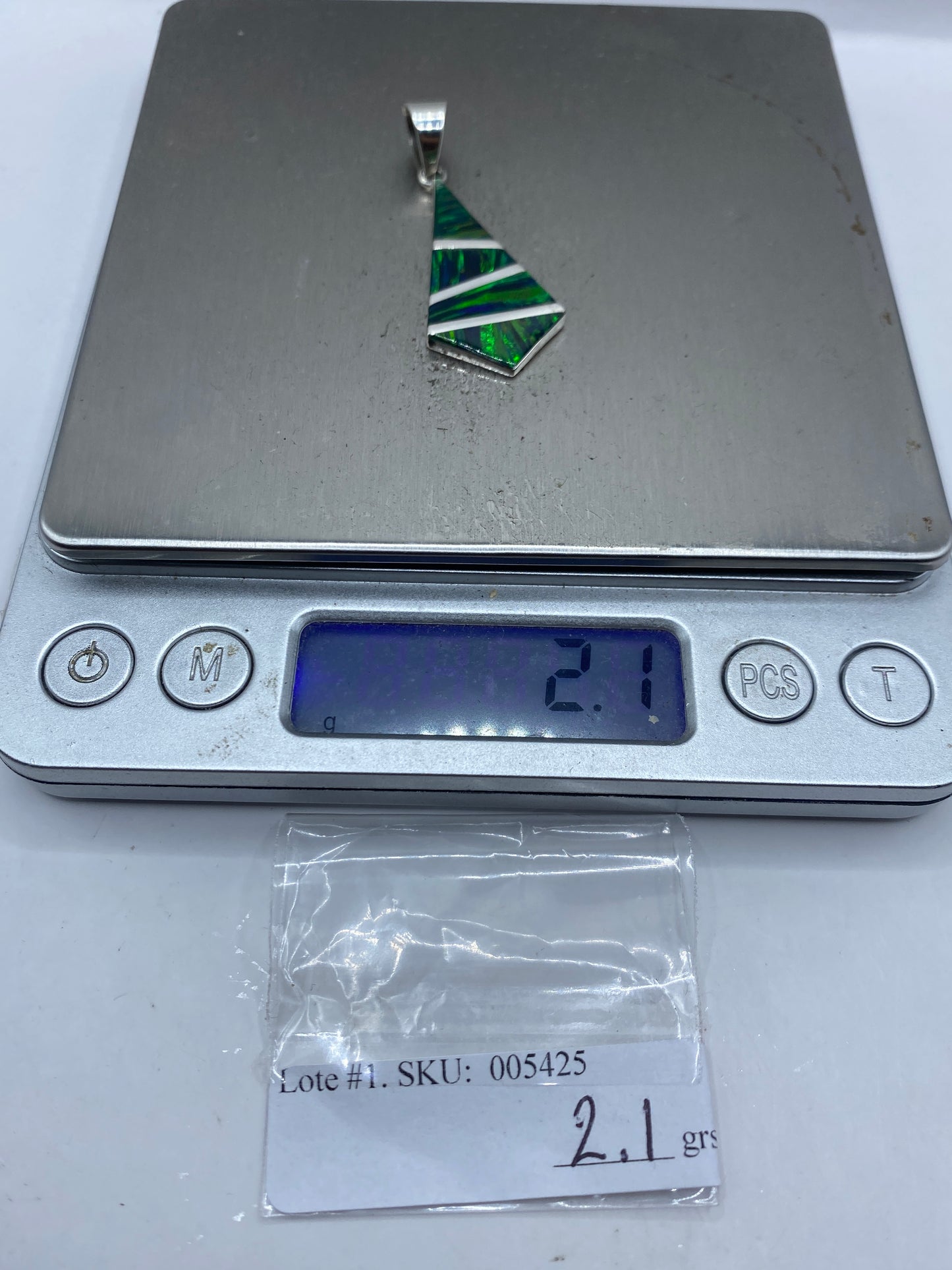Dije Plata Ópalo de Fuego Geométrico — Taxco .950 — foto 6