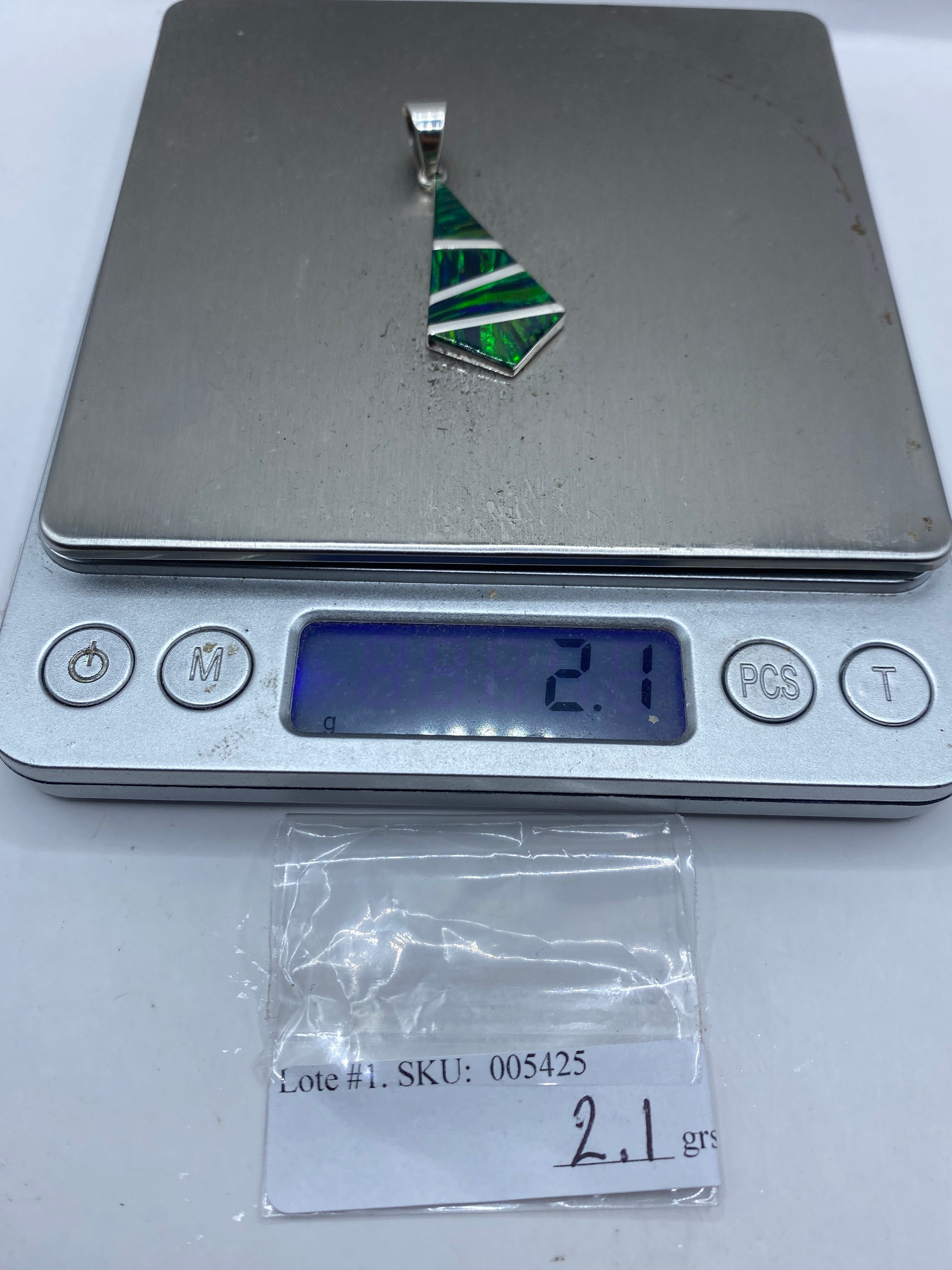 Dije Plata Ópalo de Fuego Geométrico — Taxco .950 — foto 6