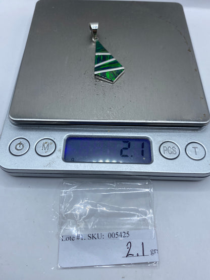 Dije Plata Ópalo de Fuego Geométrico — Taxco .950 — foto 6